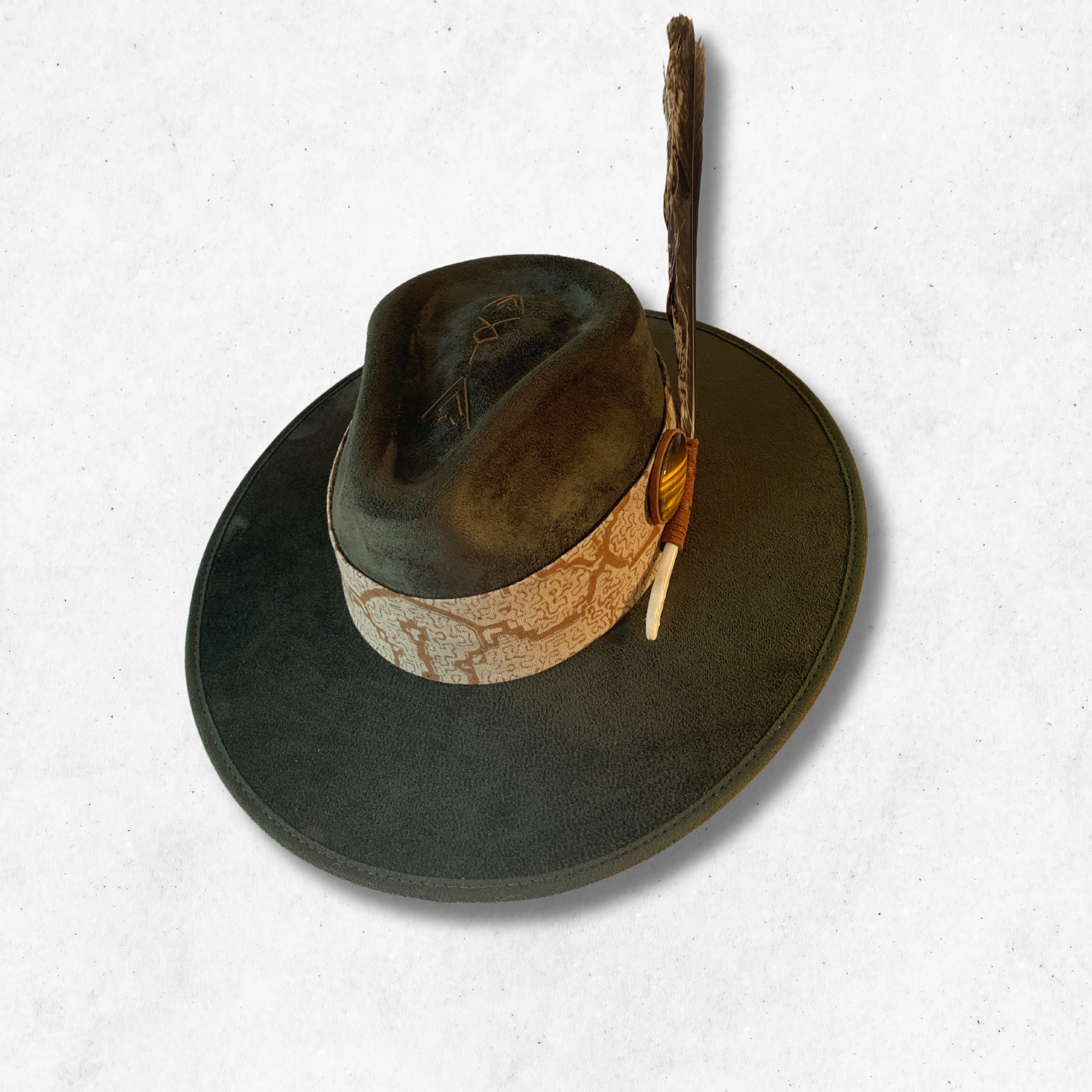 Dark Green/Aya Fedora Hat/Fedora Hat/Front Side