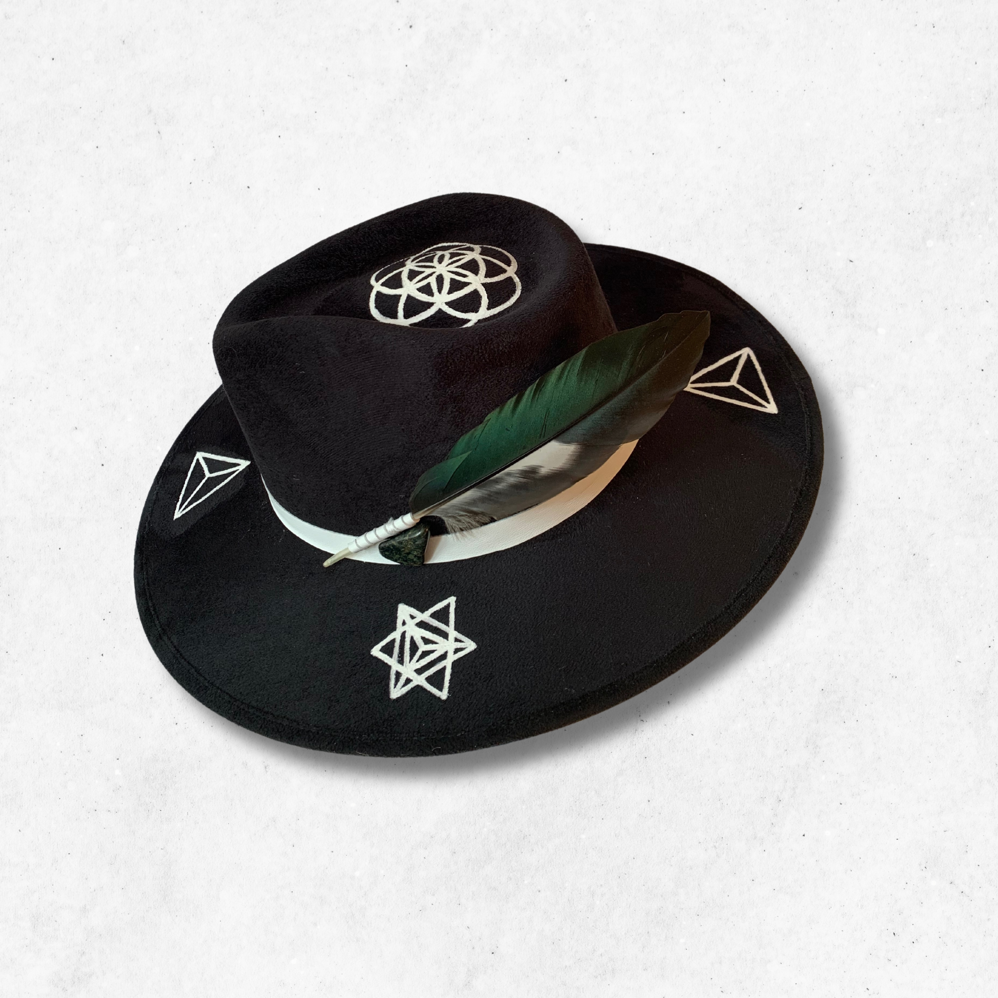 Black/Zen Fedora Hat/Fedora Hat/ Left Side