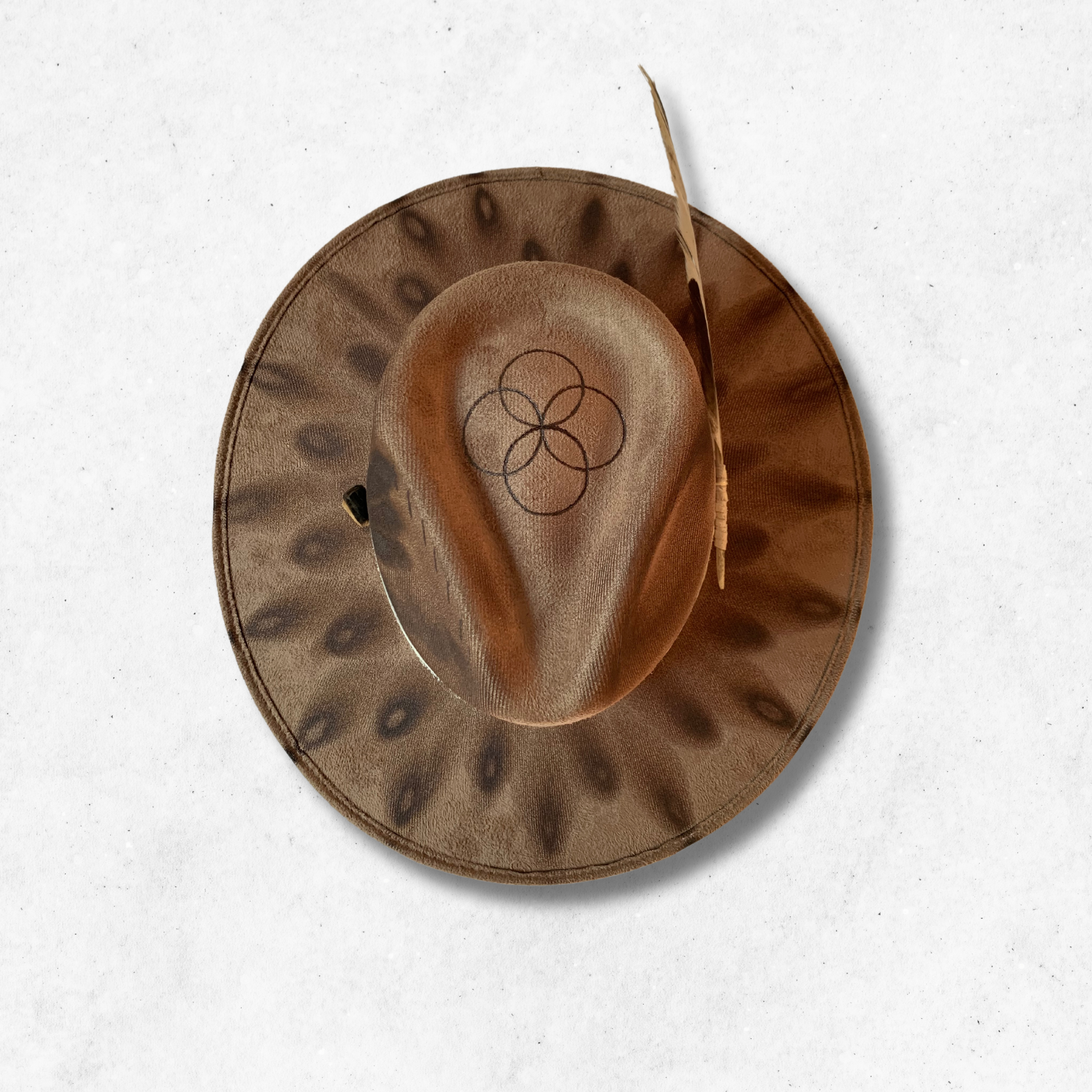 Taupe/Depp Burn Fedora Hat/Fedora Hat/ Top Side