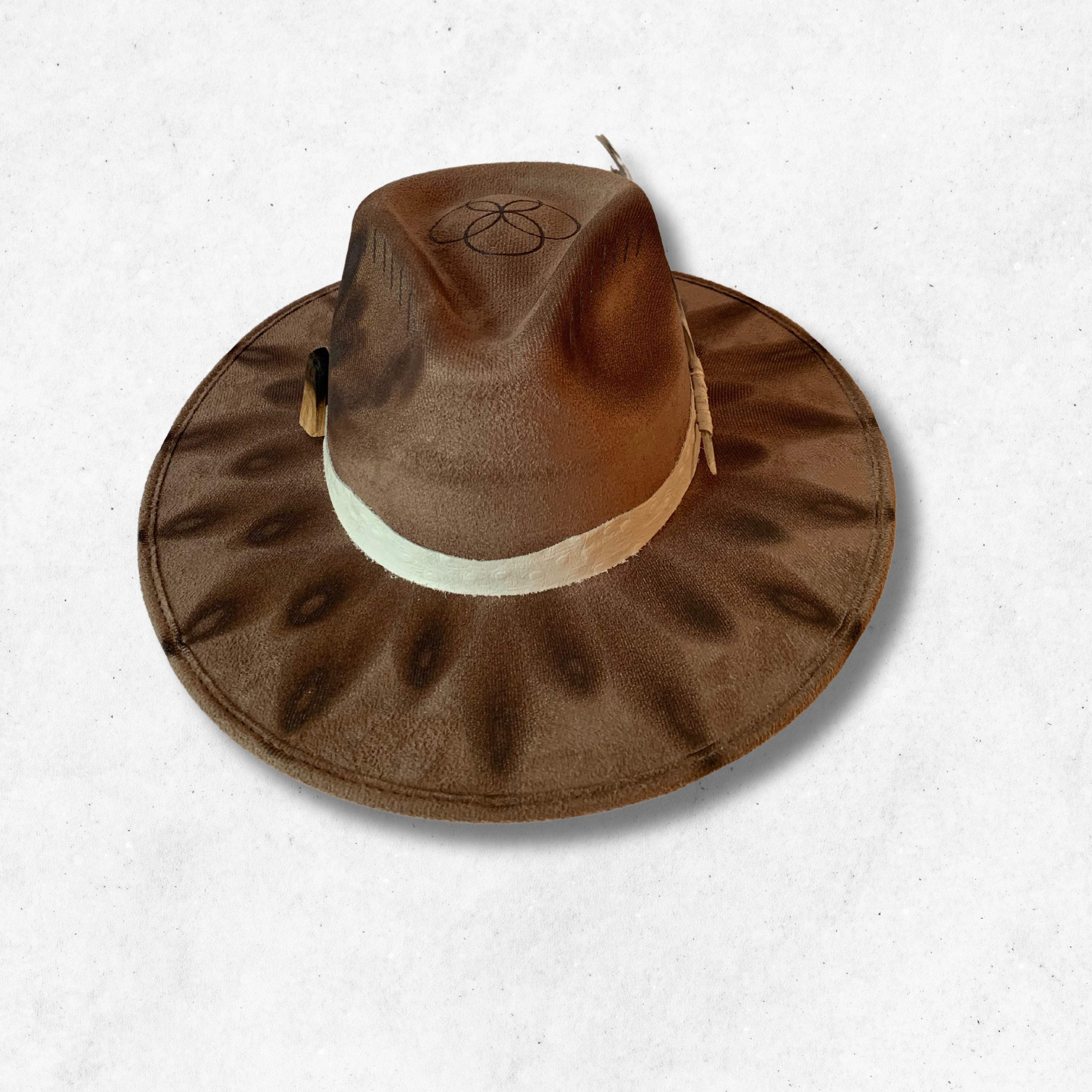 Taupe/Depp Burn Fedora Hat/Fedora Hat/ Front Side