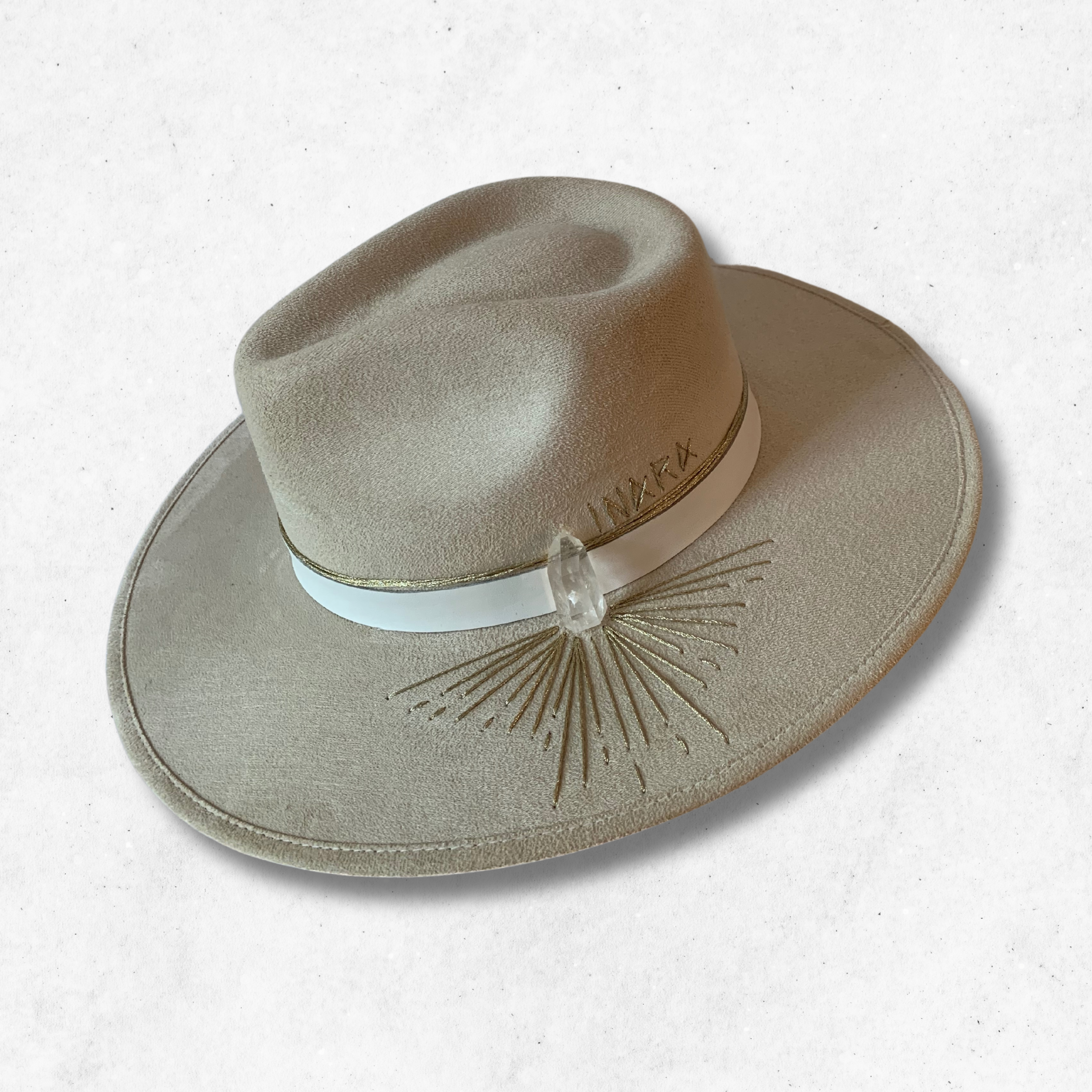 Ivory/Shine Bright Fedora Hat/Fedora Hat/Left Side