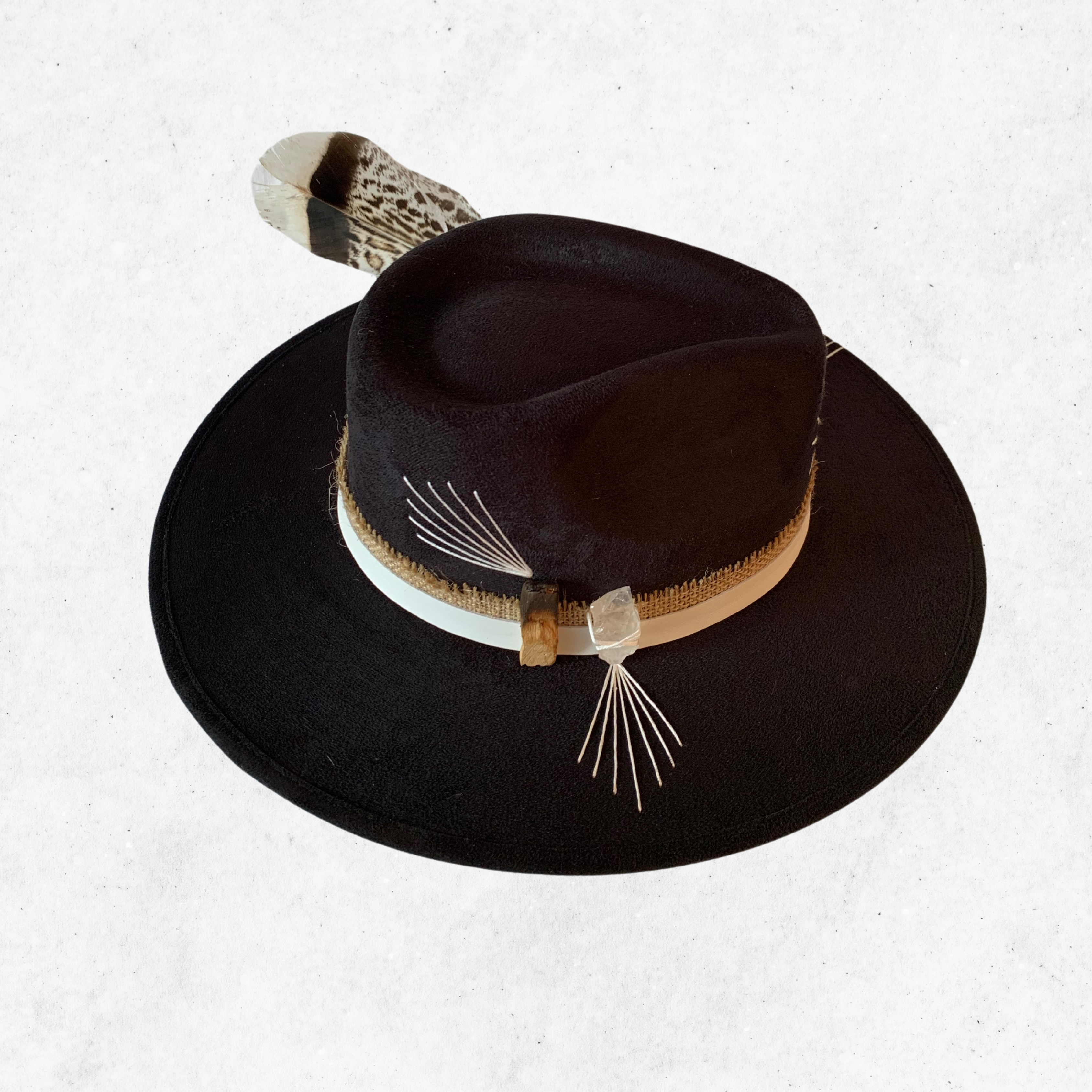 Black/ Wild and Free Fedora Hat/ Fedora Hat/ Right Side