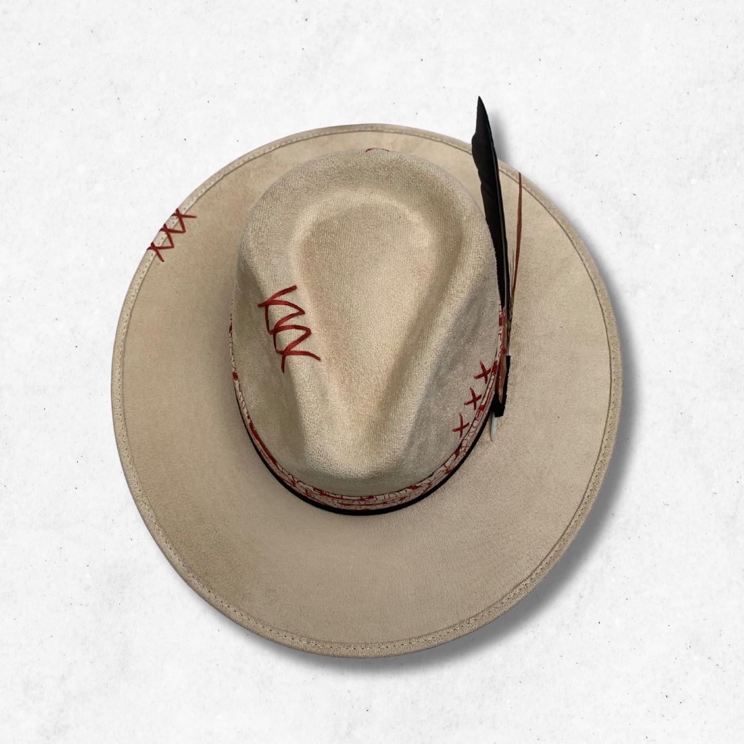 Cream/ Amazonia Fedora Hat/ Fedora Hat/ Top Side