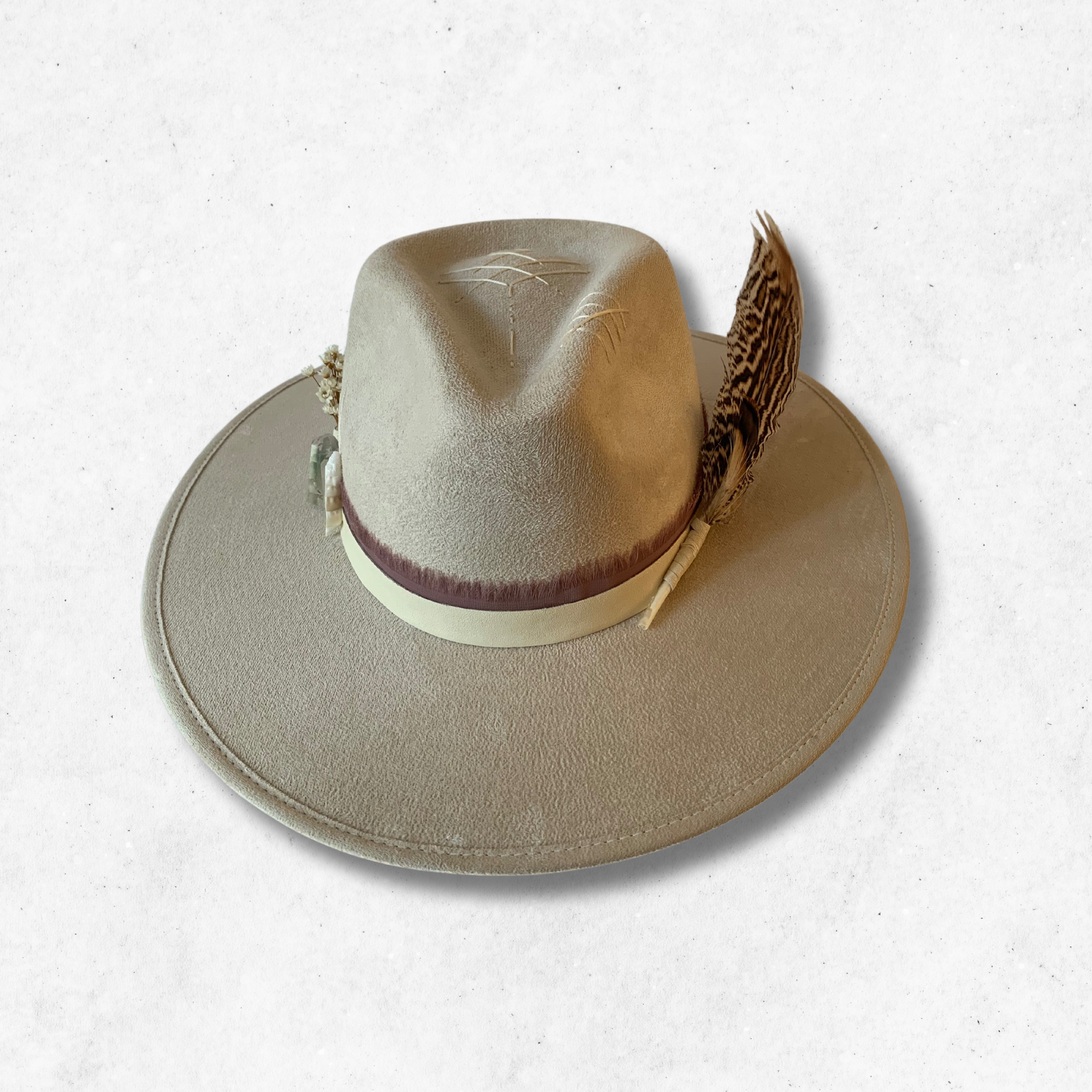 Ivory/Growth Fedora Hat/Fedora Hat/Front Side