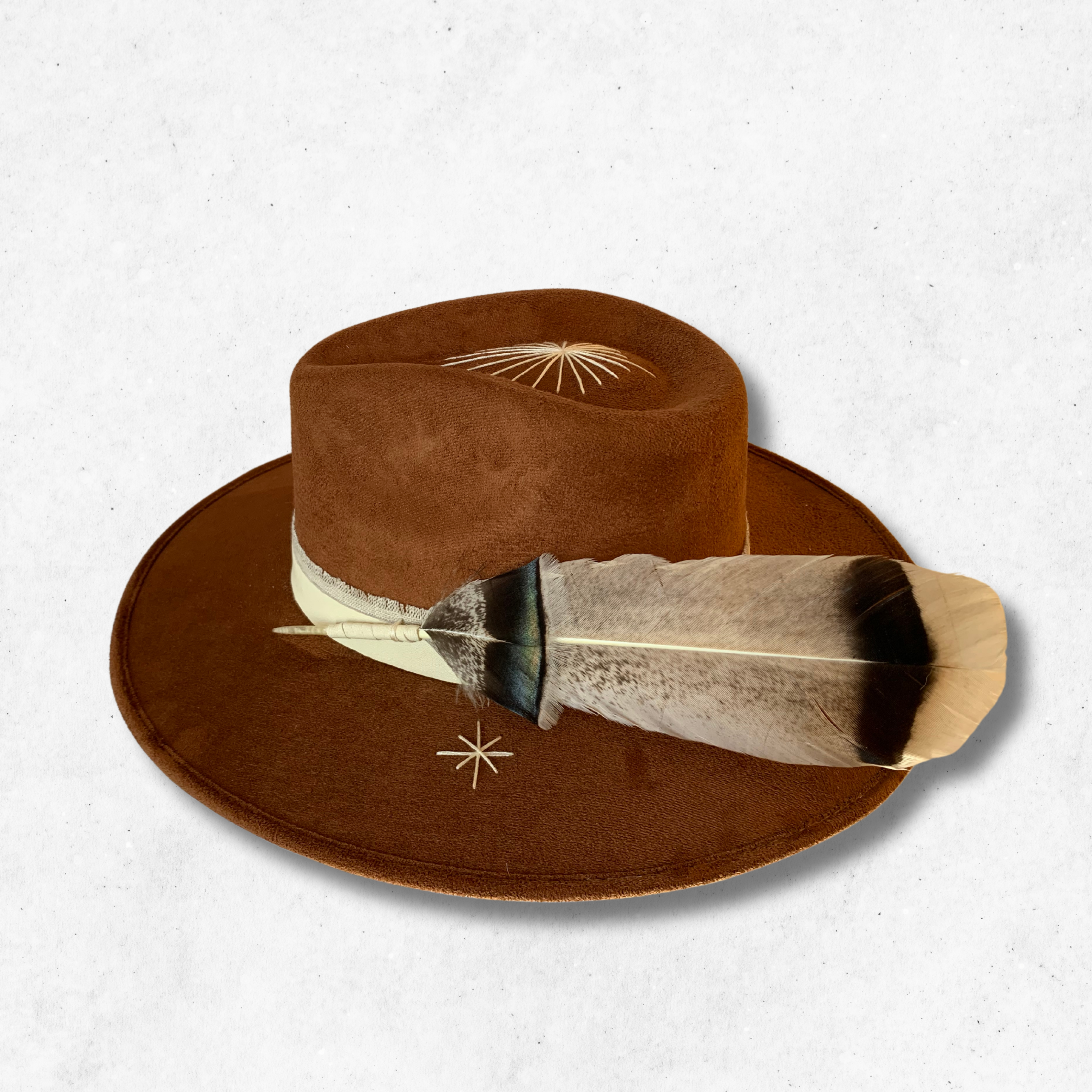 Tobacco/Star Gazer Fedora Hat/Fedora Hat/ Left Side