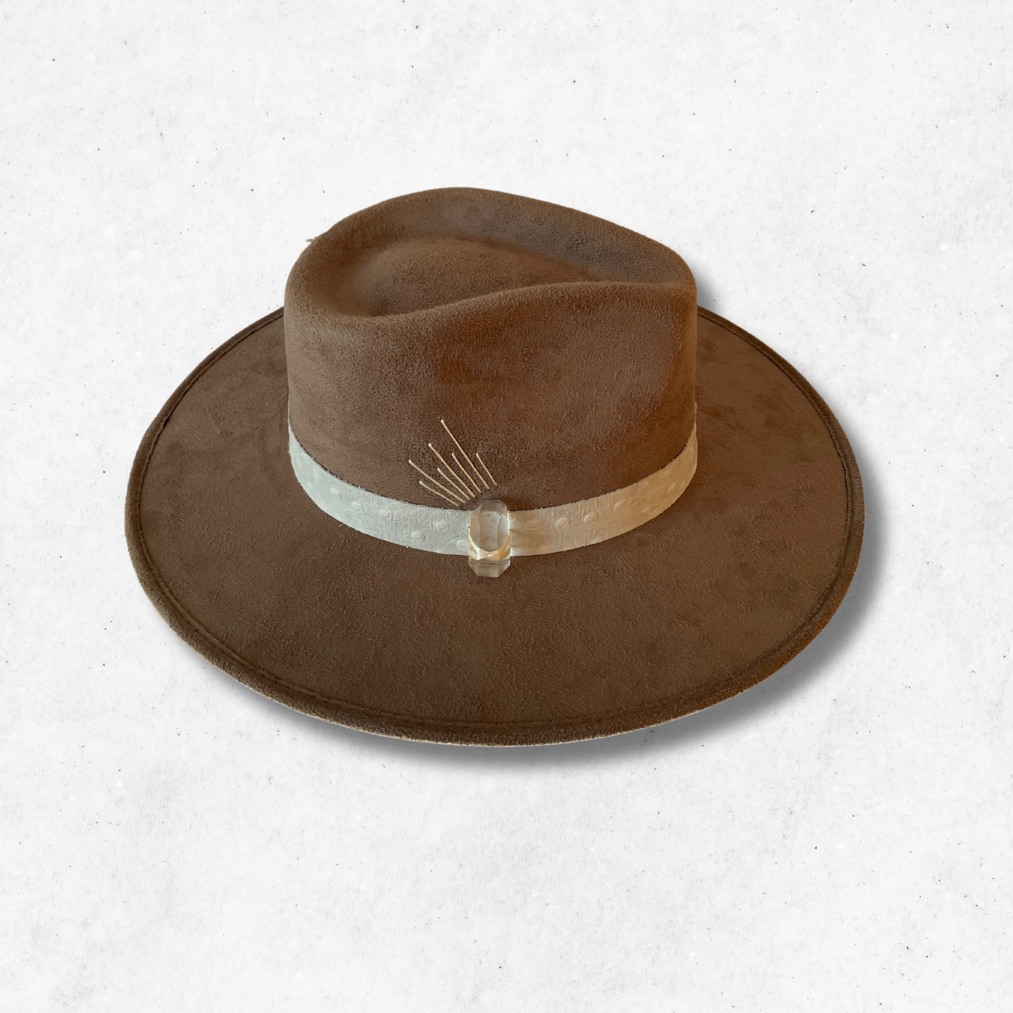 Taupe/Tranquility Fedora Hat/Fedora Hat/Right Side