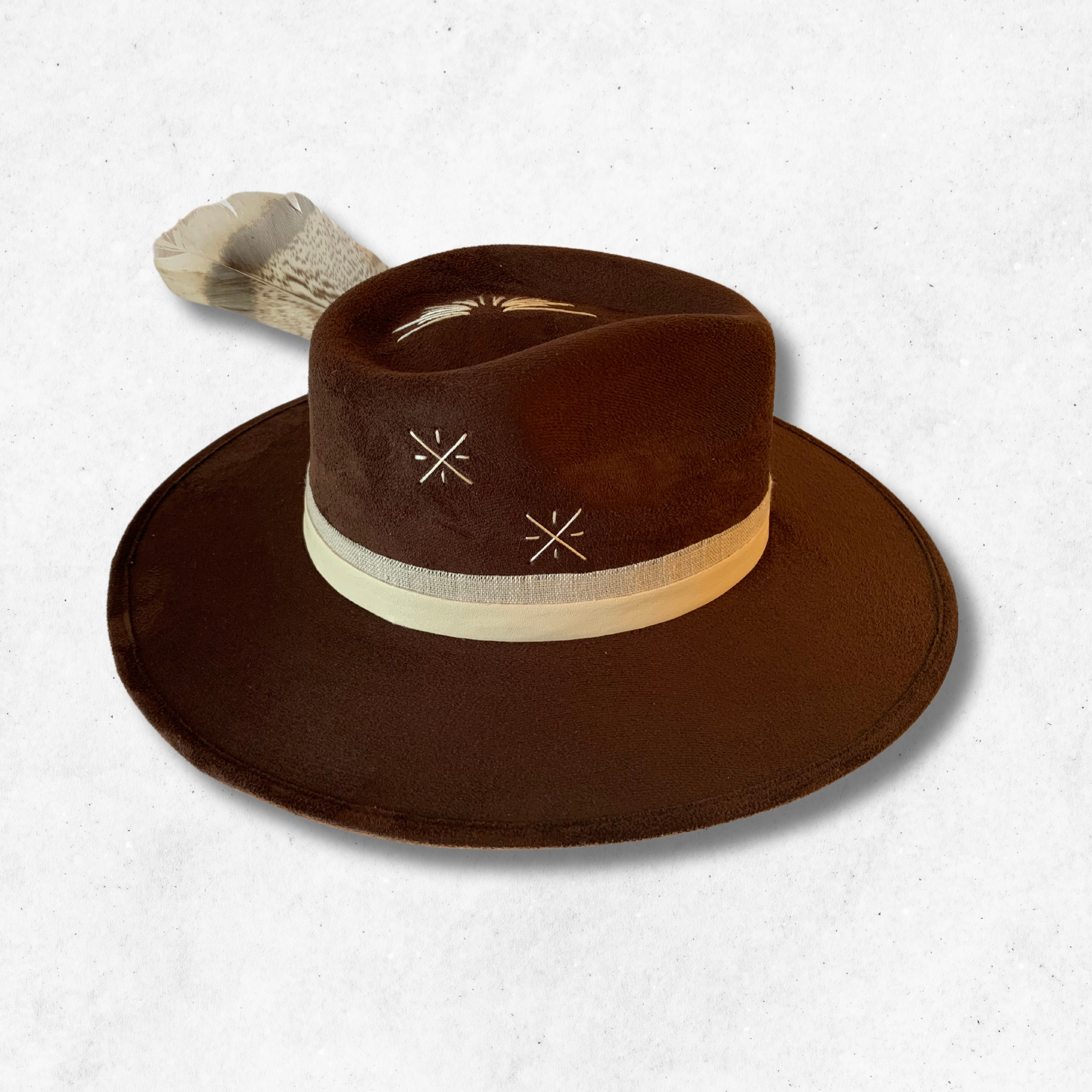 Dark Brown/Daring Greatly Fedora Hat/Fedora Hat/Left Side
