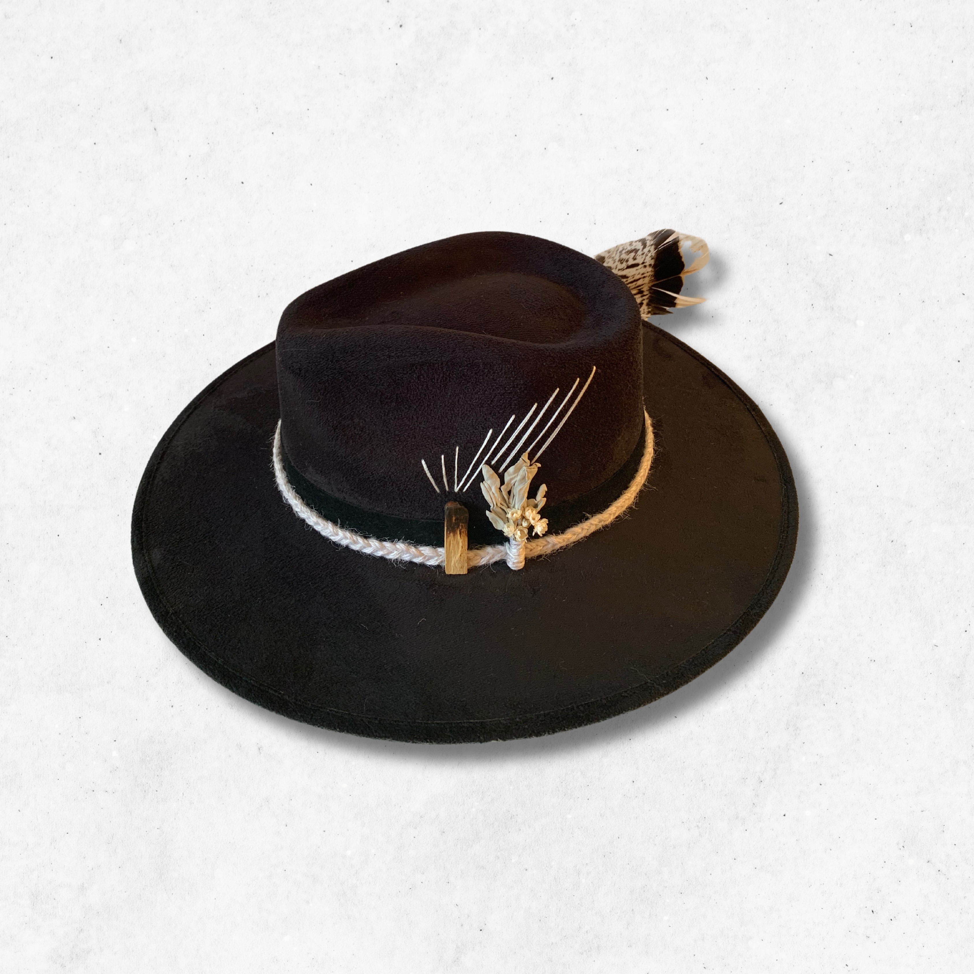 Black/Rise Up fedora/Fedora Hat/Left Side