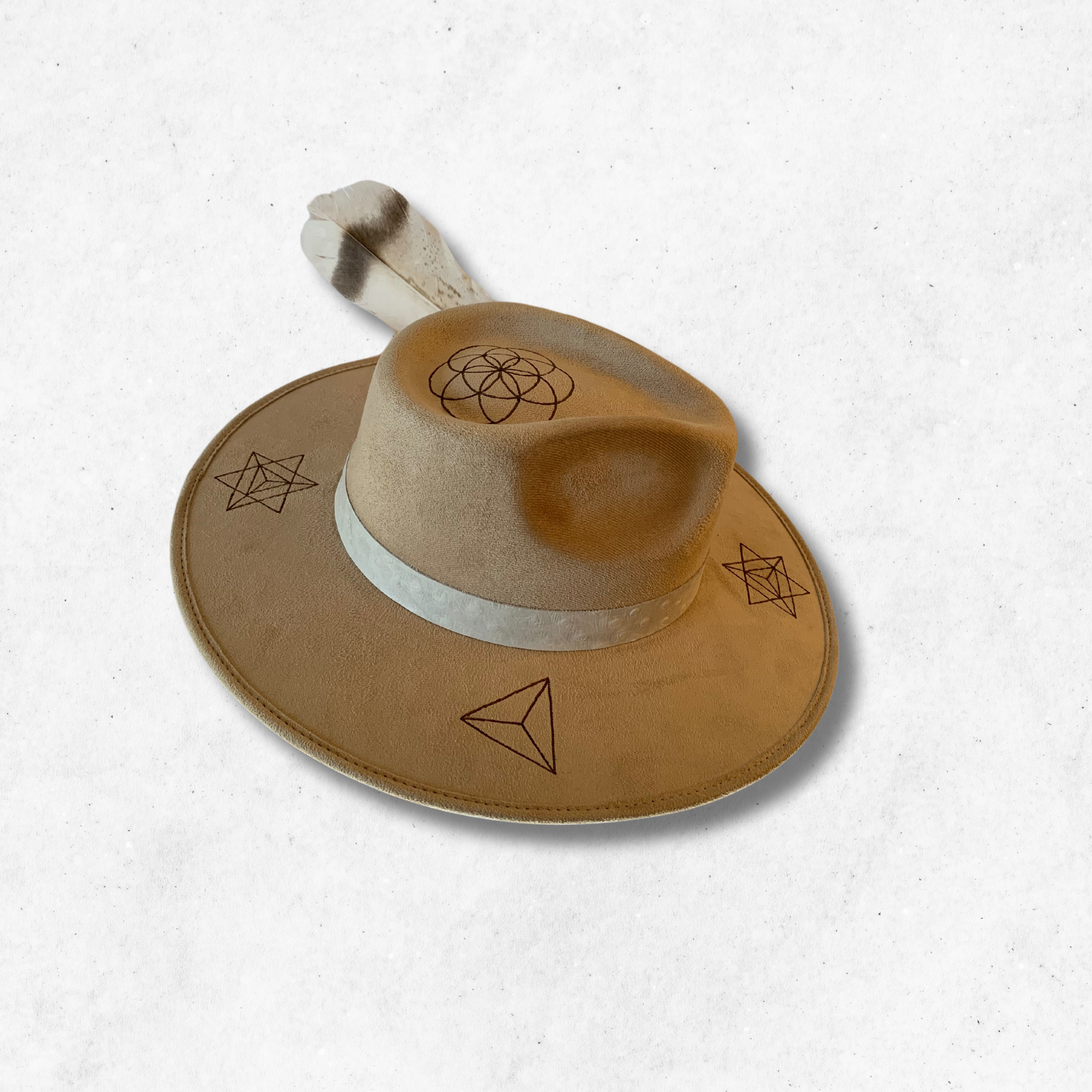 Cream/Merkabah Fedora Hat/Fedora Hat/Right Side