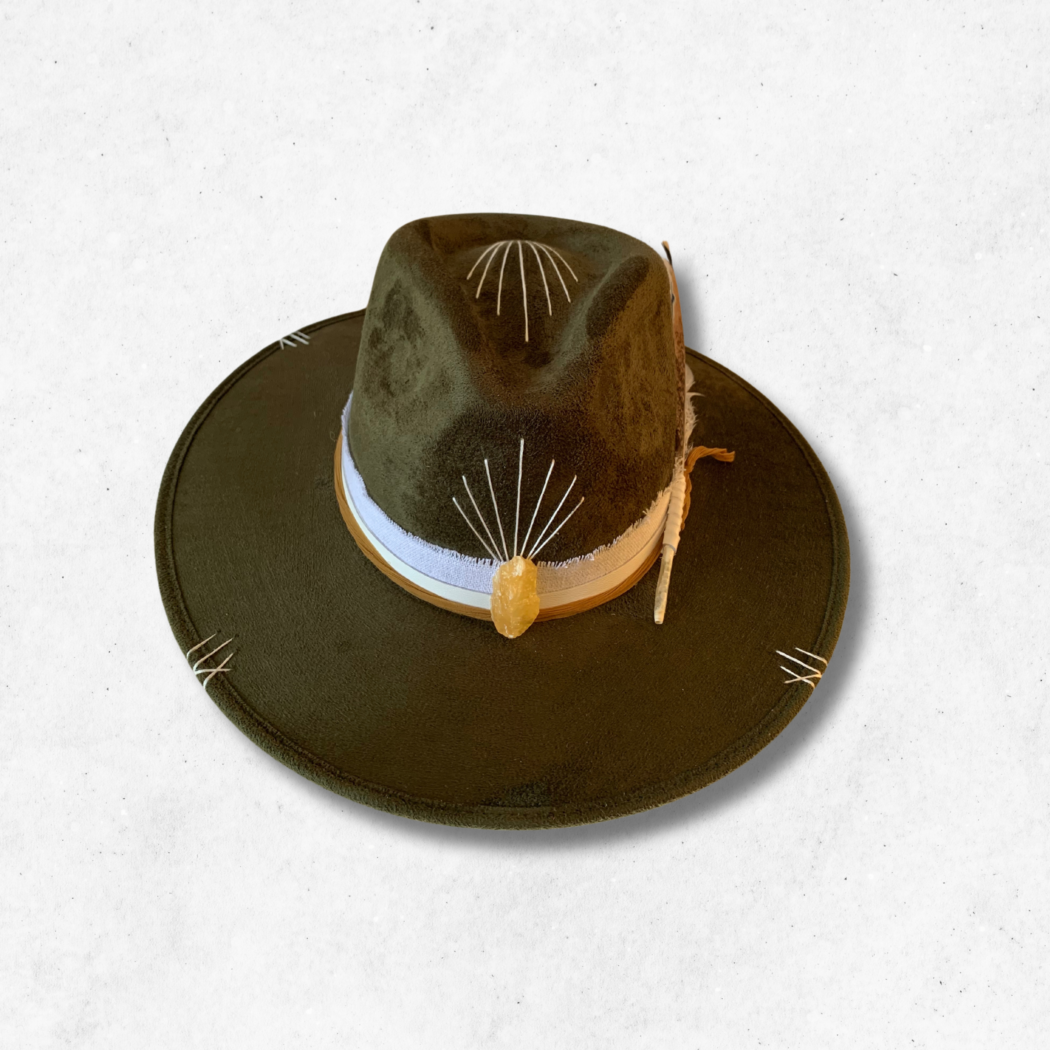 Dark Green/ Energize Fedora Hat/ Fedora Hat/Front Side
