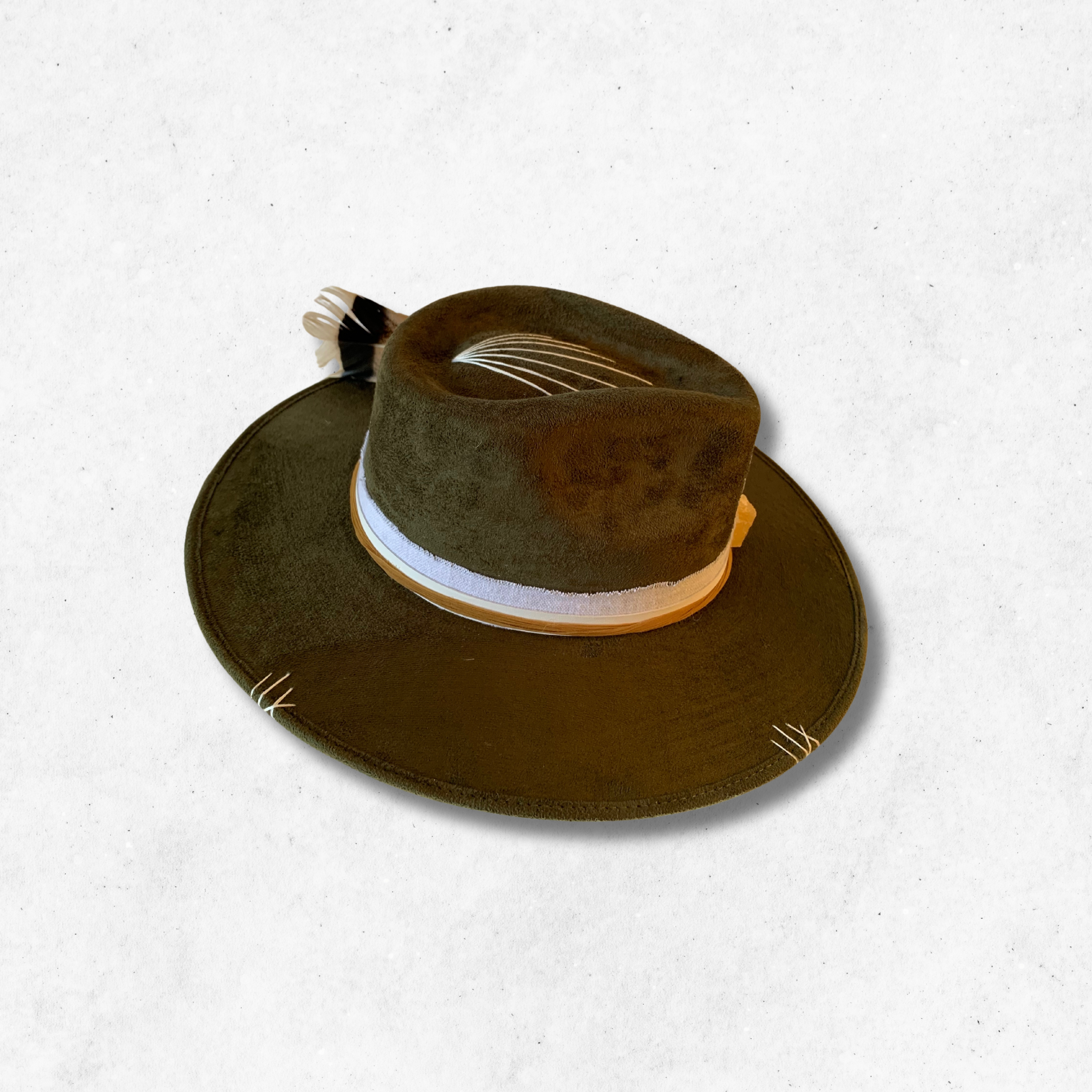 Dark Green/ Energize Fedora Hat/ Fedora Hat/Right Side