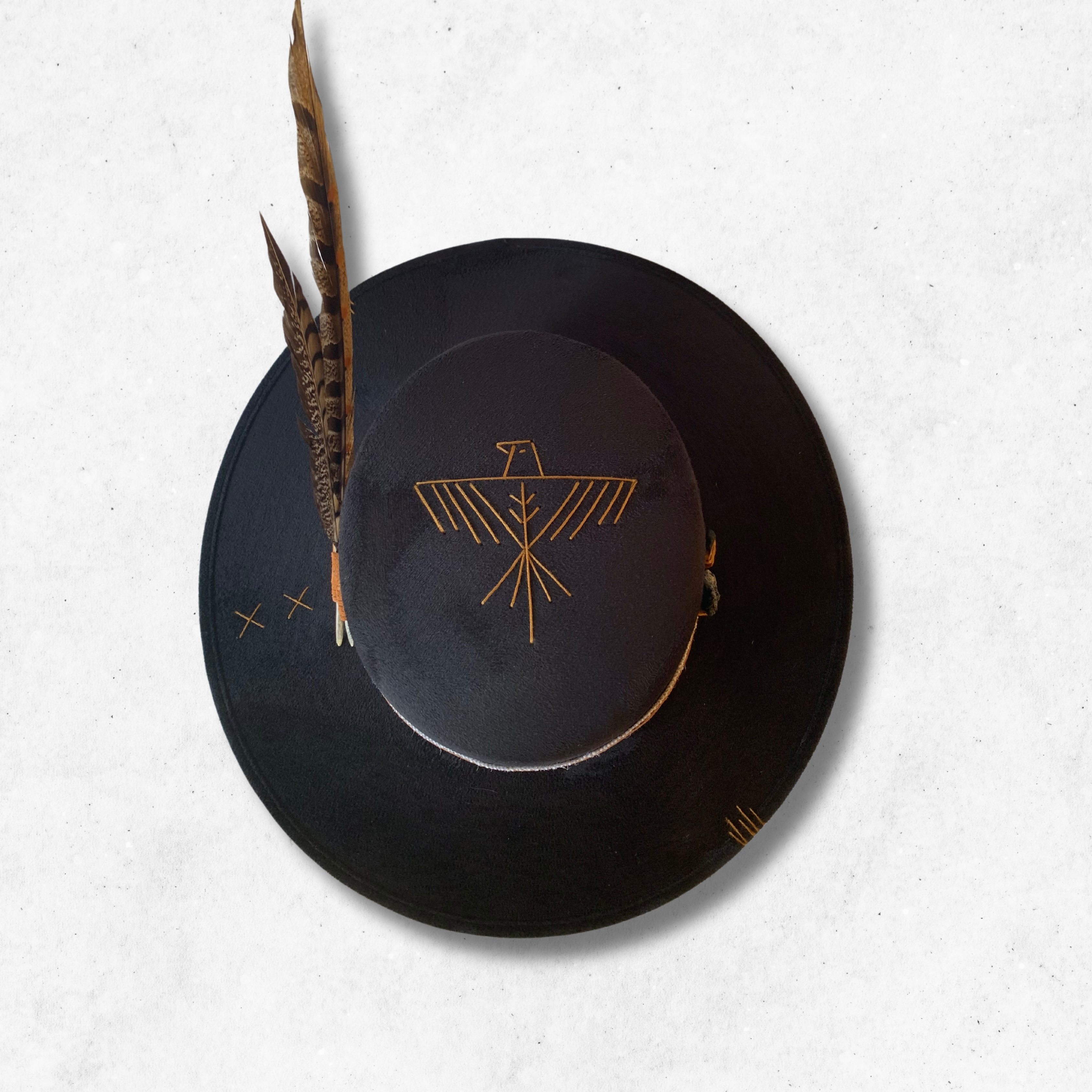 Black/Spirit Bird Cordobes Hat/Cordobes Hat/ Top Side
