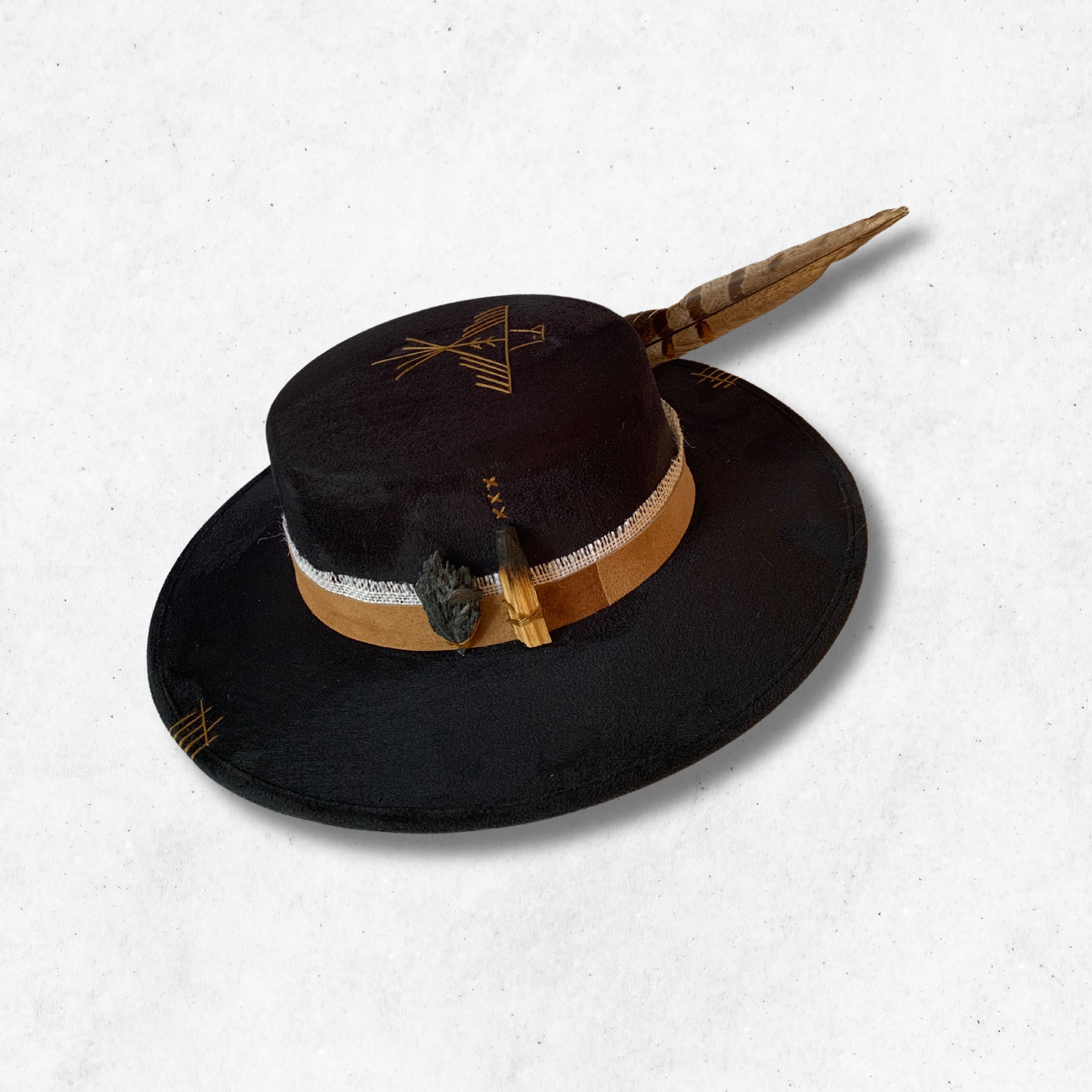 Black/Spirit Bird Cordobes Hat/Cordobes Hat/ Left Side