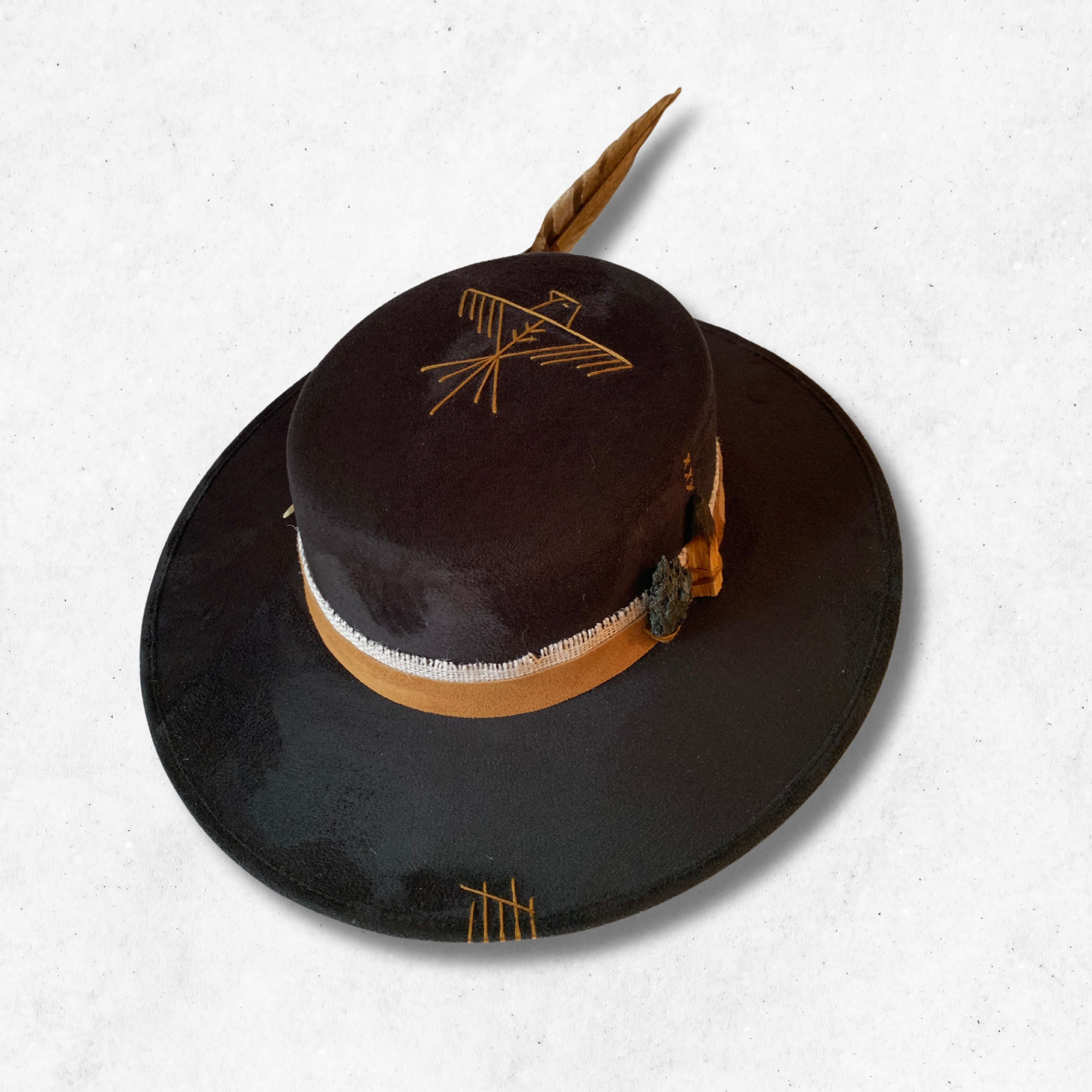 Black/Spirit Bird Cordobes Hat/Cordobes Hat/ Front Side