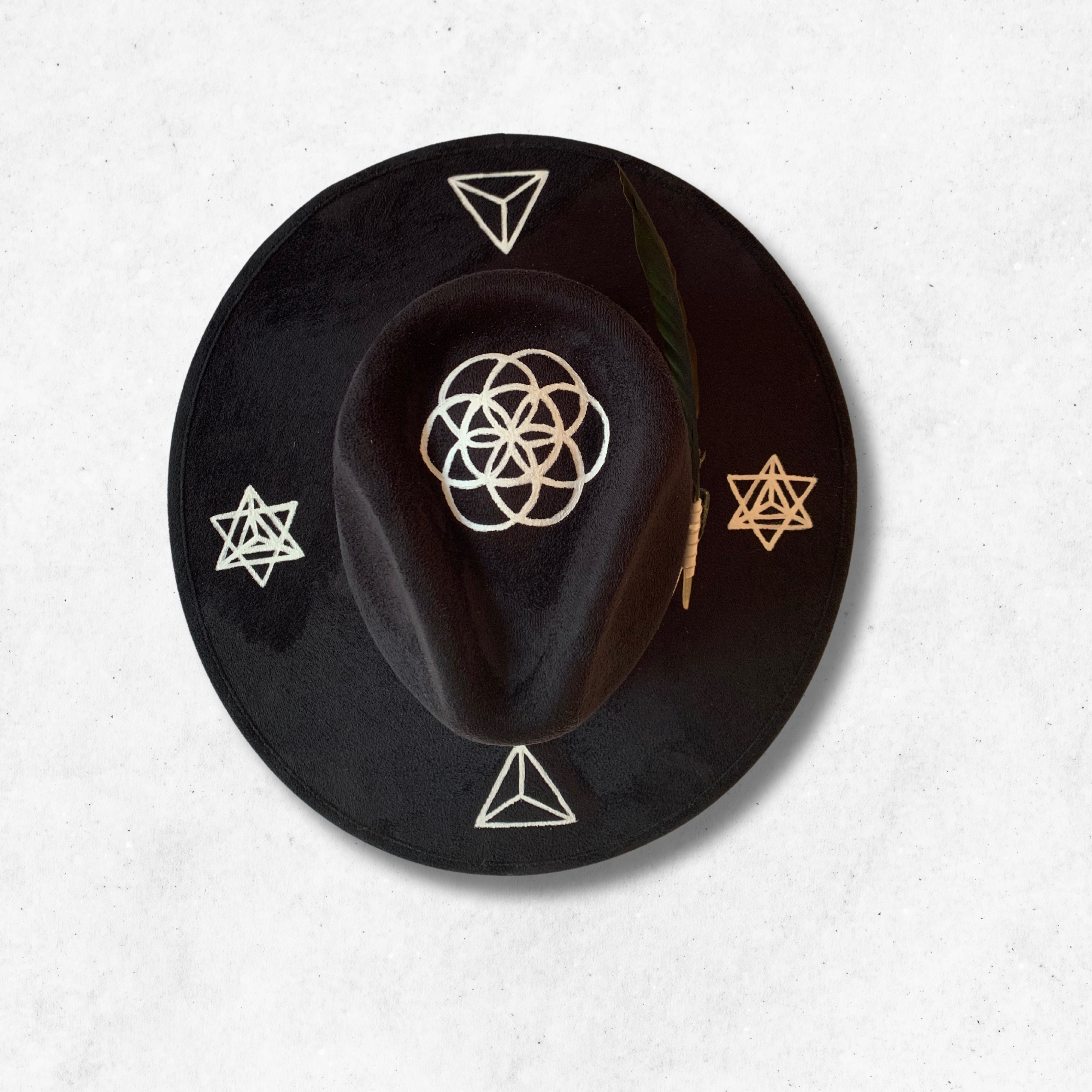 Black/Zen Fedora Hat/Fedora Hat/ Top Side