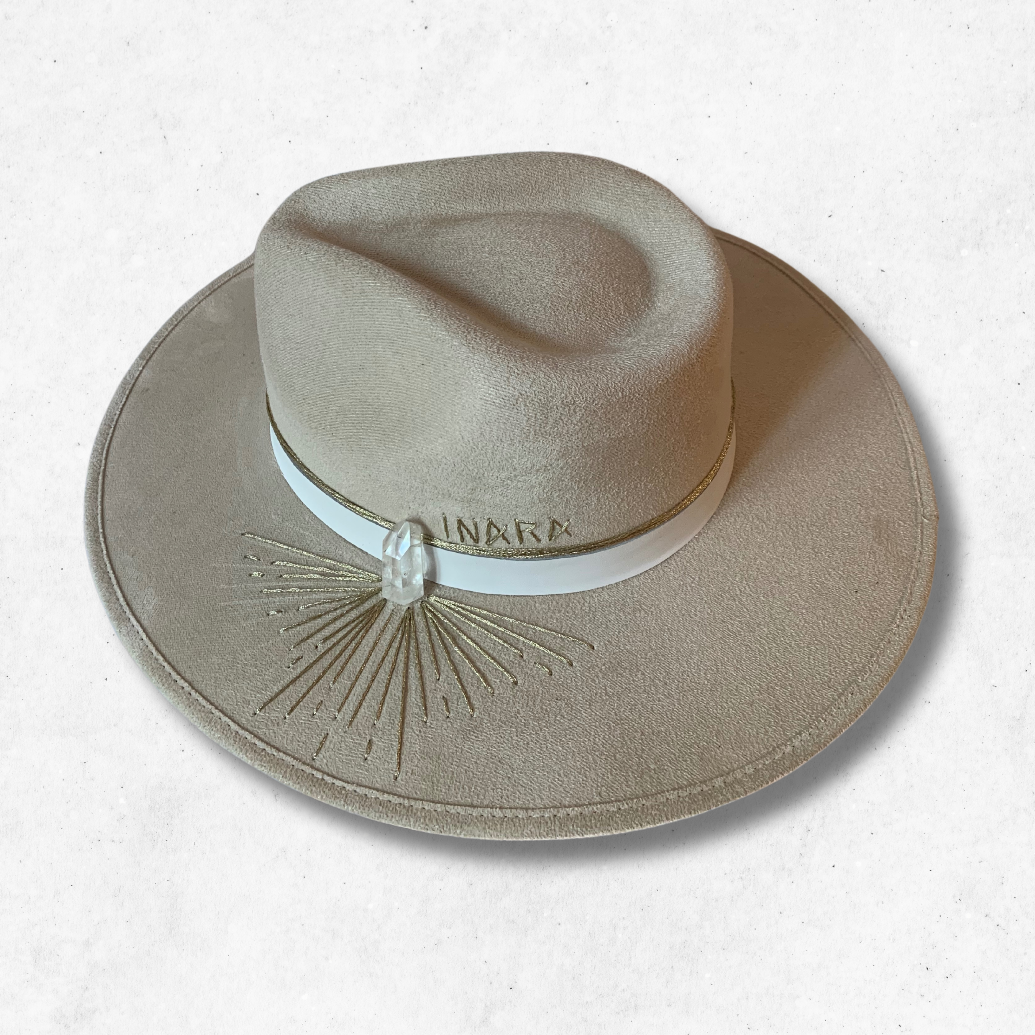 Ivory/Shine Bright Fedora Hat/Fedora Hat/Top Side