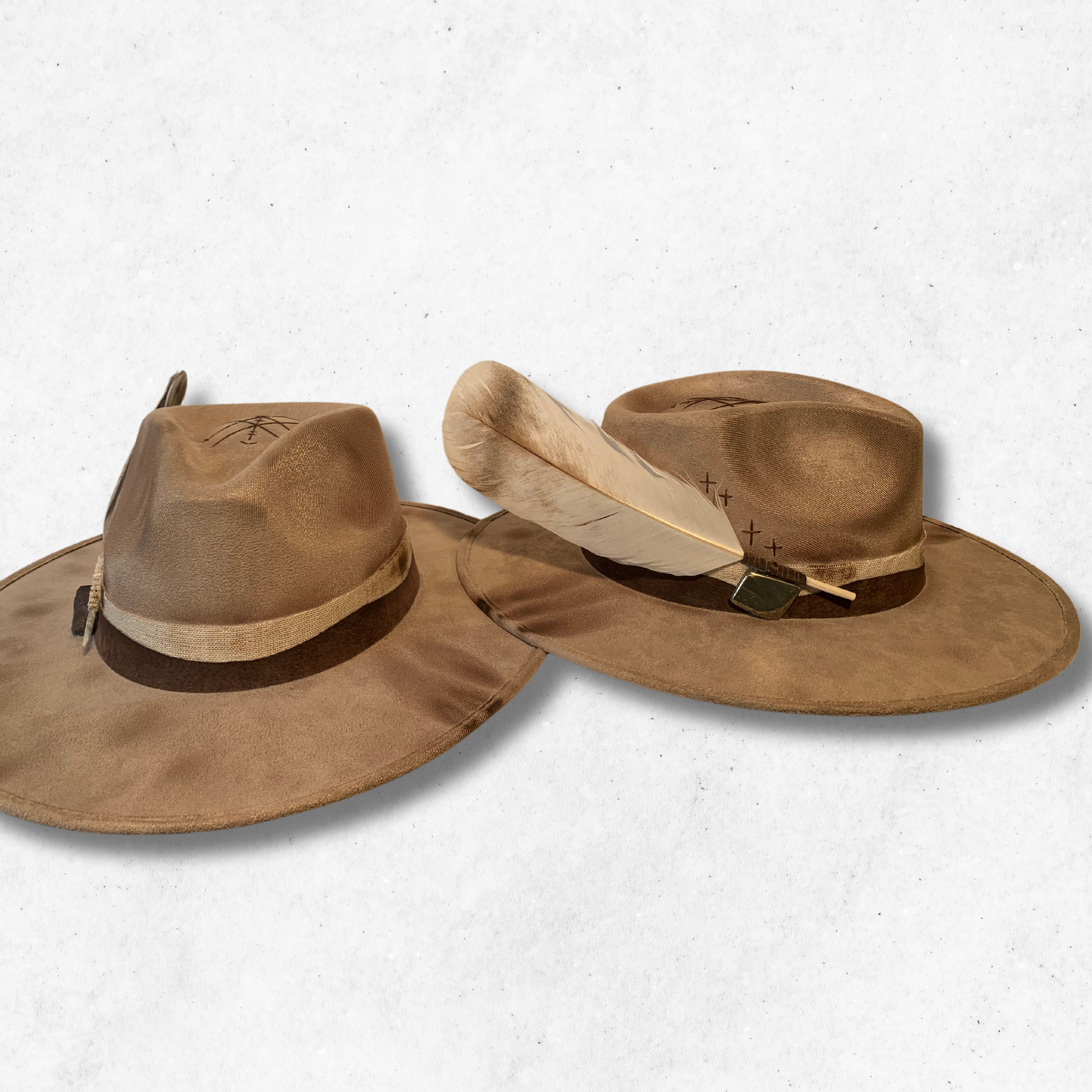 Khaki/Awakening Fedora Hat/ Fedora Hat/Double View