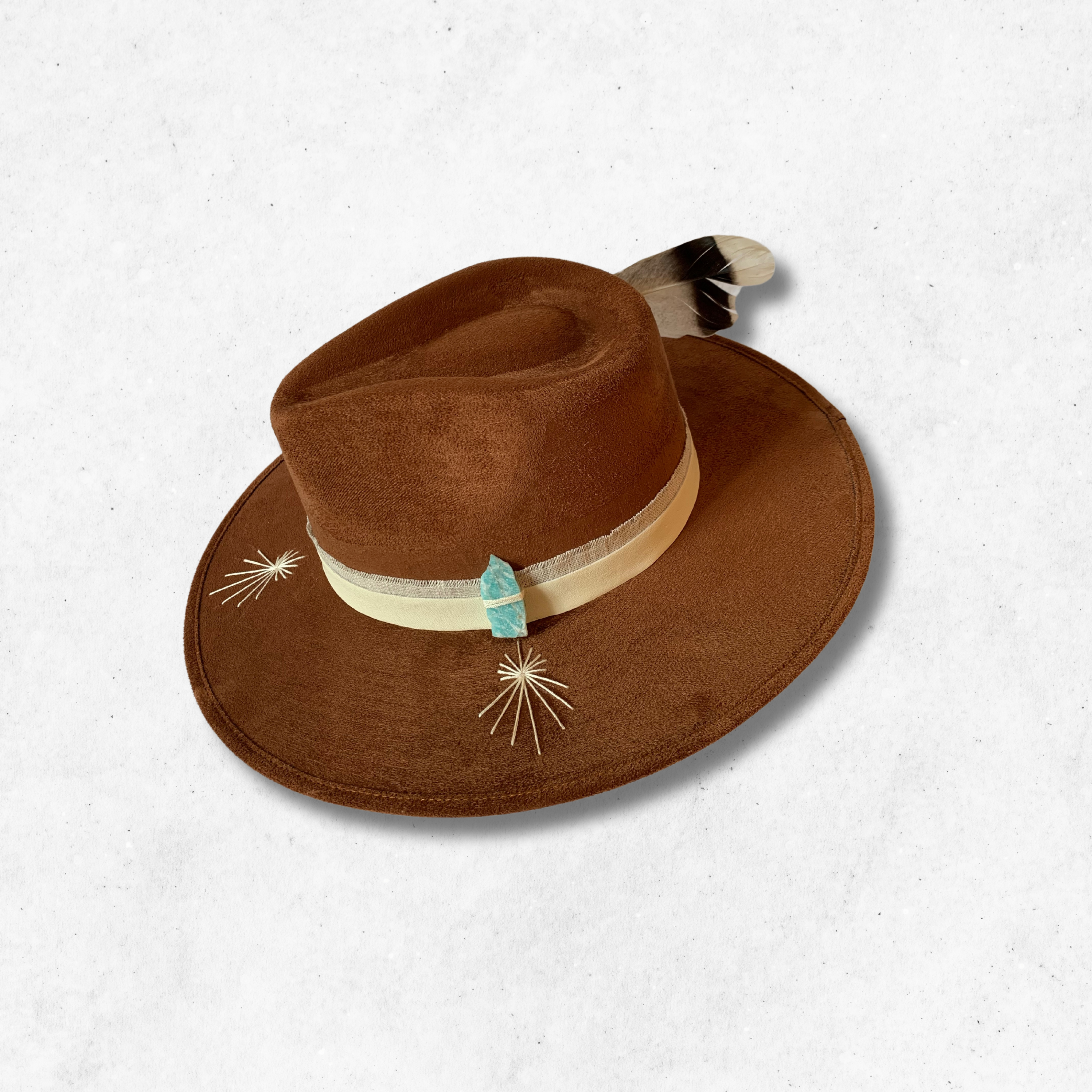 Tobacco/Starseed Fedora Hat/Fedora Hat/ Left Side