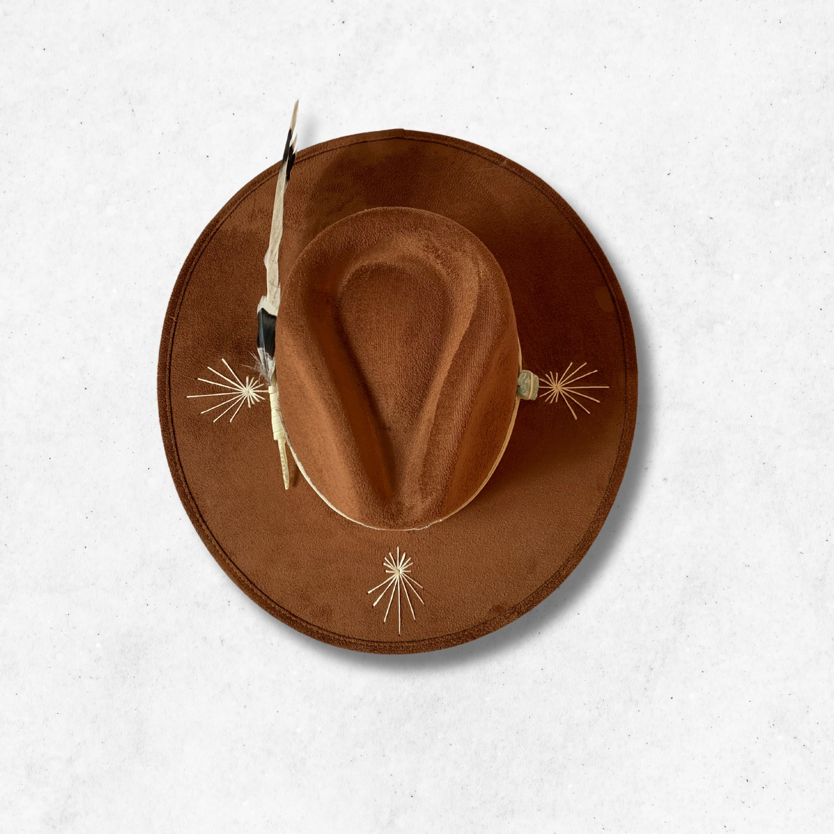 Tobacco/Starseed Fedora Hat/Fedora Hat/ Top Side