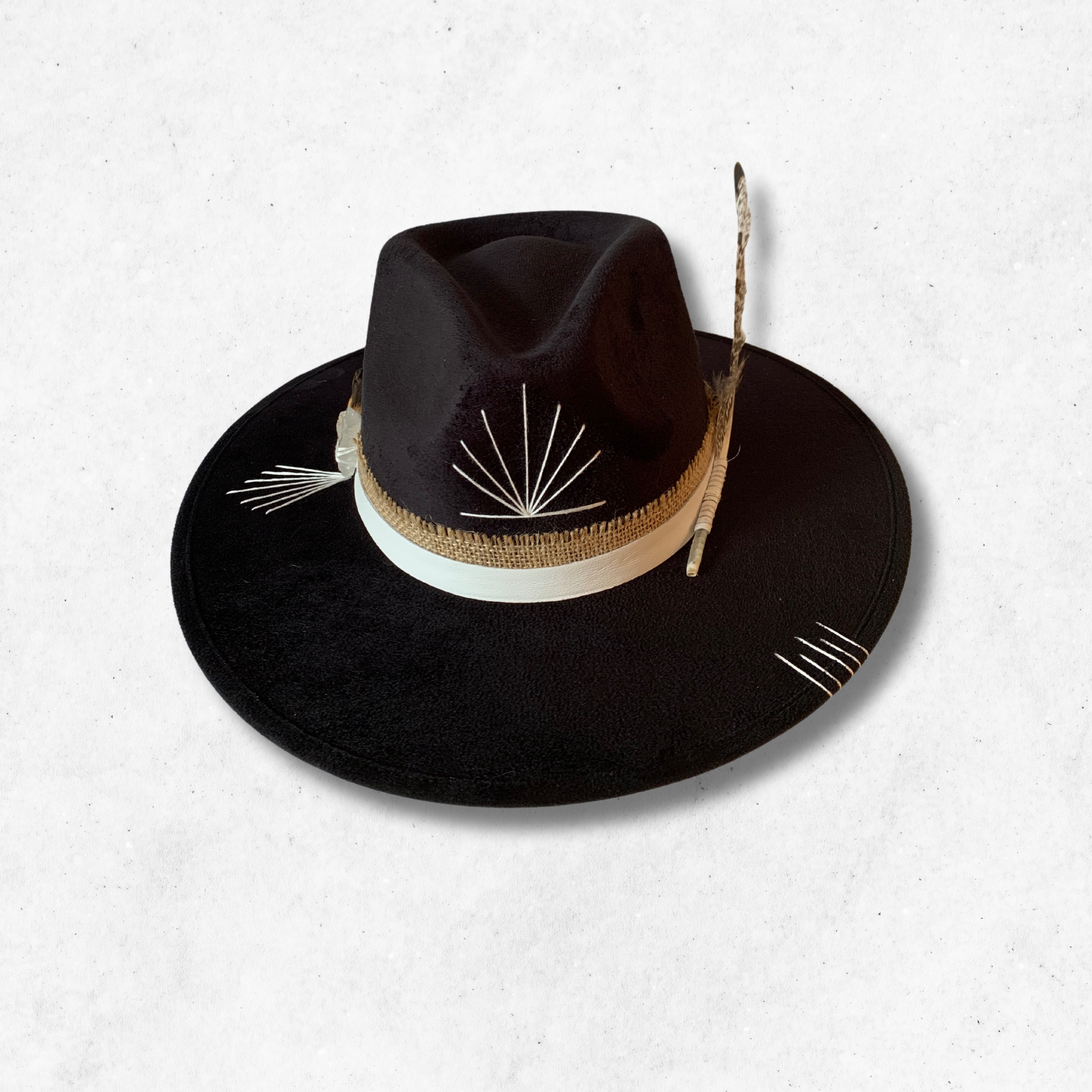 Black/ Wild and Free Fedora Hat/ Fedora Hat/ Front Side