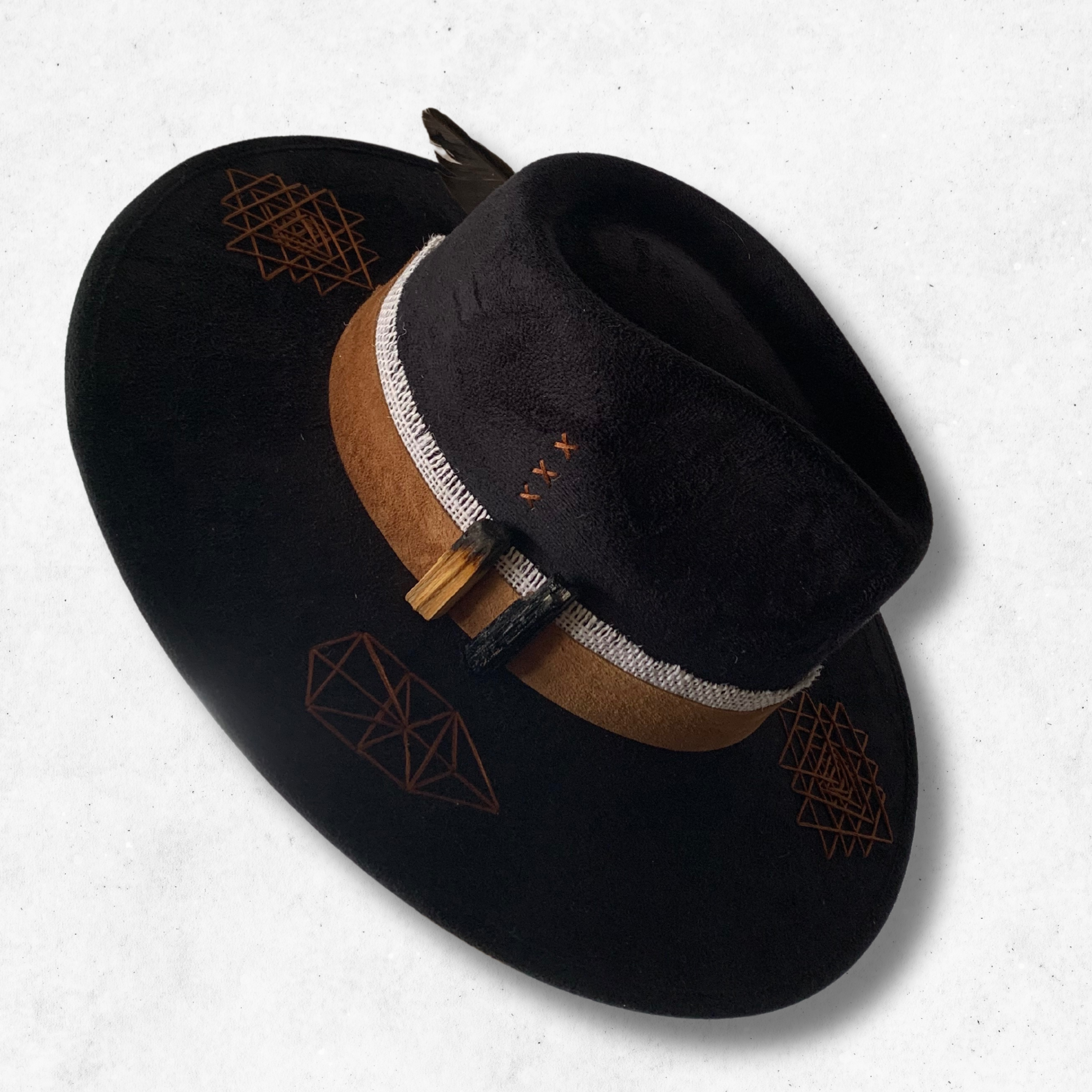 Black/Tree of life 2 Fedora Hat/Fedora Hat/ Right Side