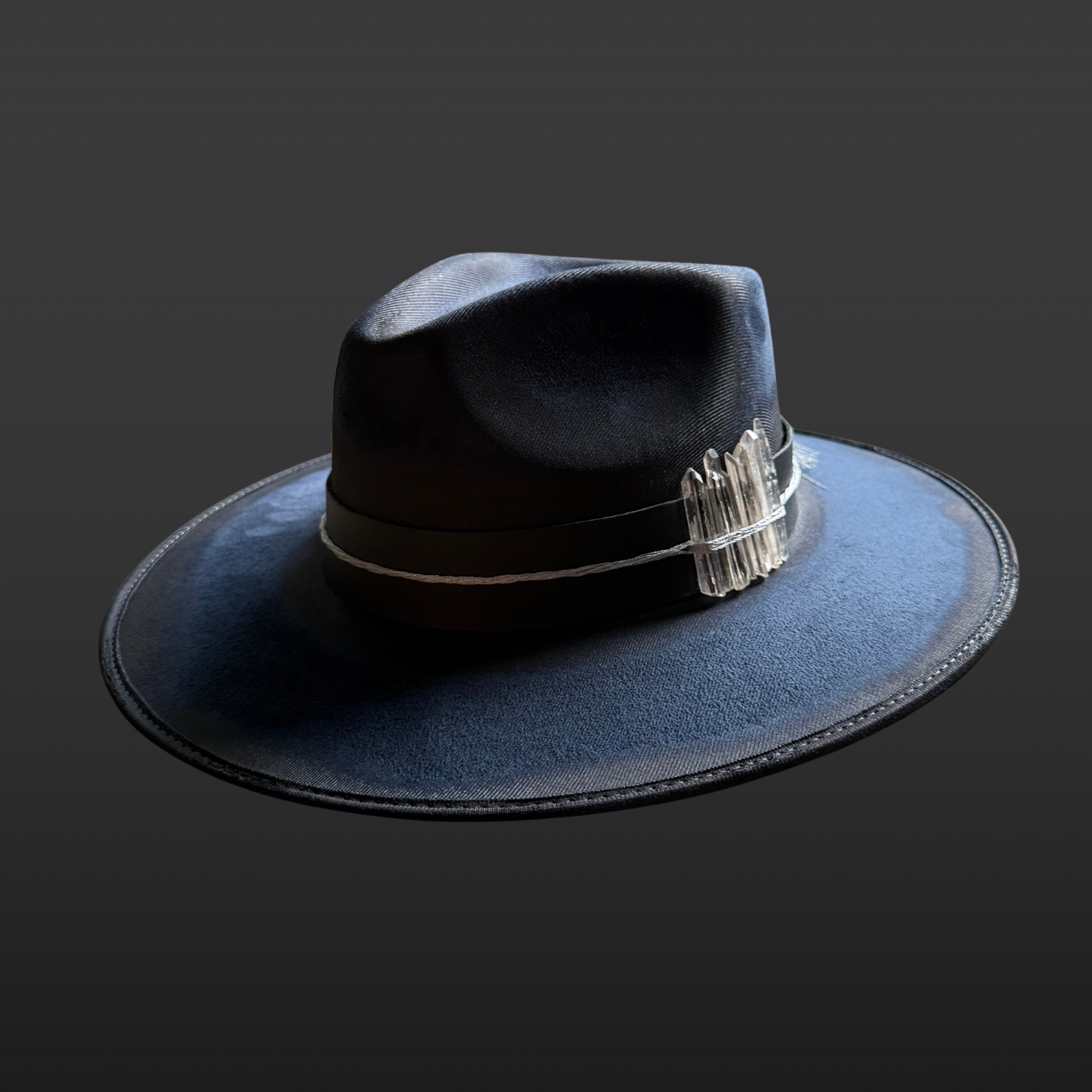 One-of-a-kind Celestial Alignment Fedora Hat inspired by the night sky, stars, crystals, and intentional fashion.