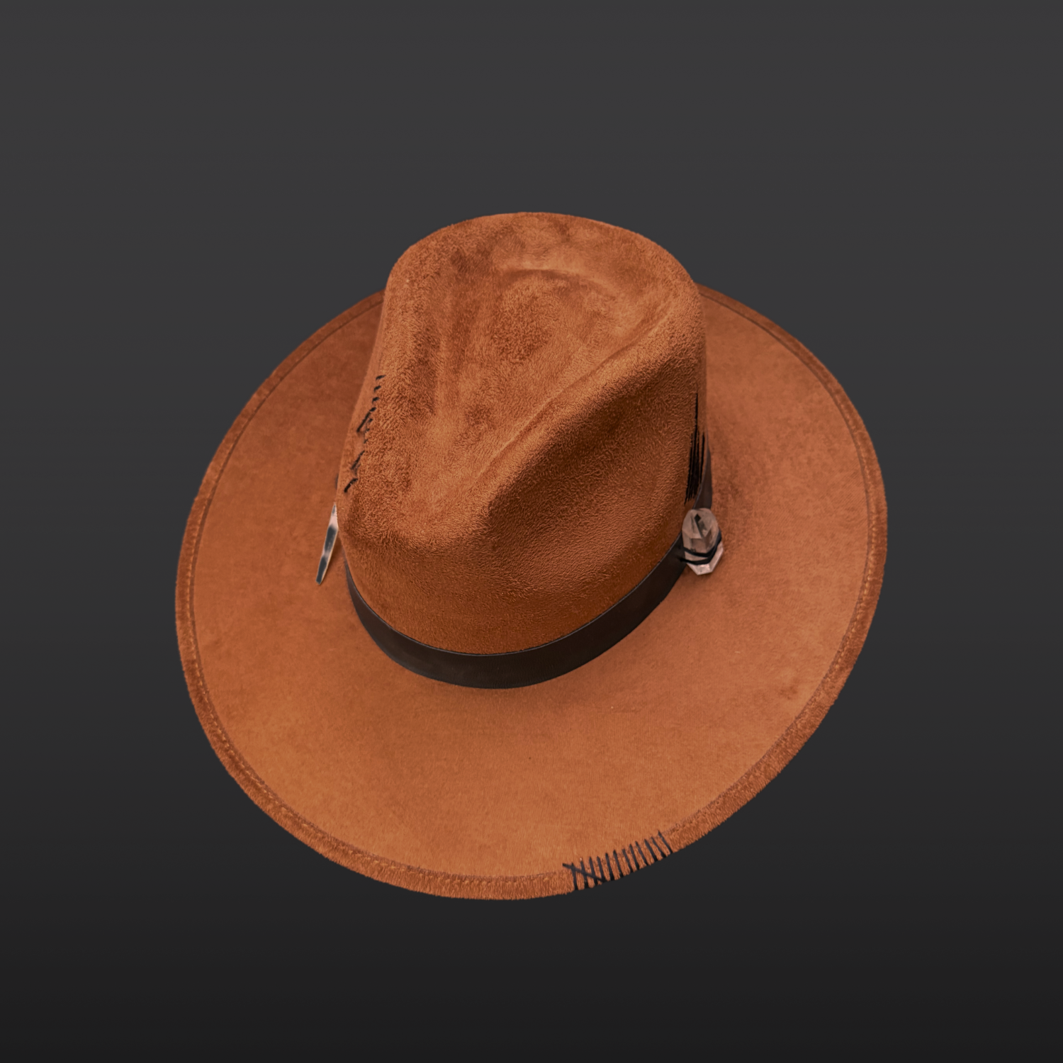 Colibri Fedora Hat /  | Wide Brim Statement Hat for Soulful Style | Top View