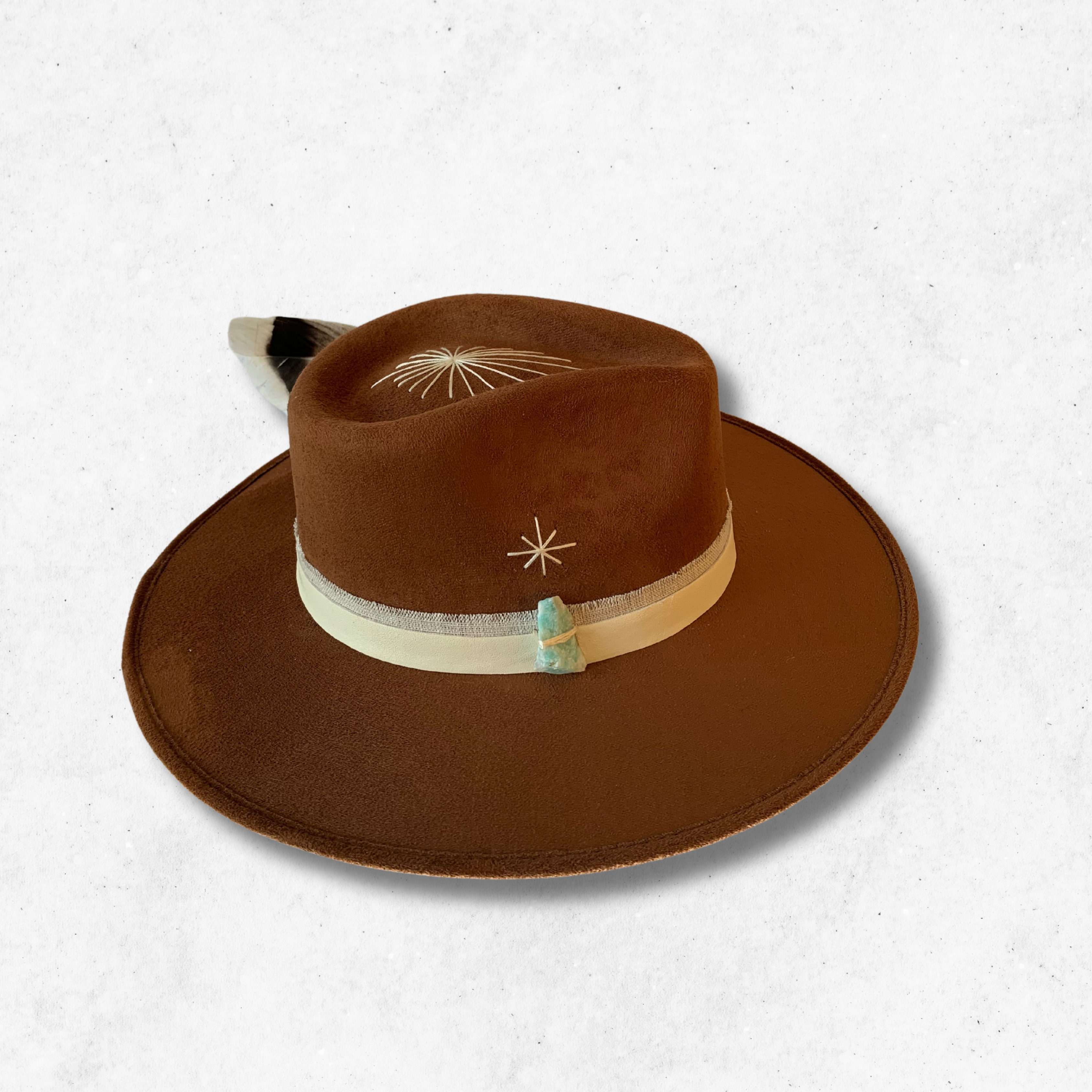 Tobacco/Star Gazer Fedora Hat/Fedora Hat/ Right Side