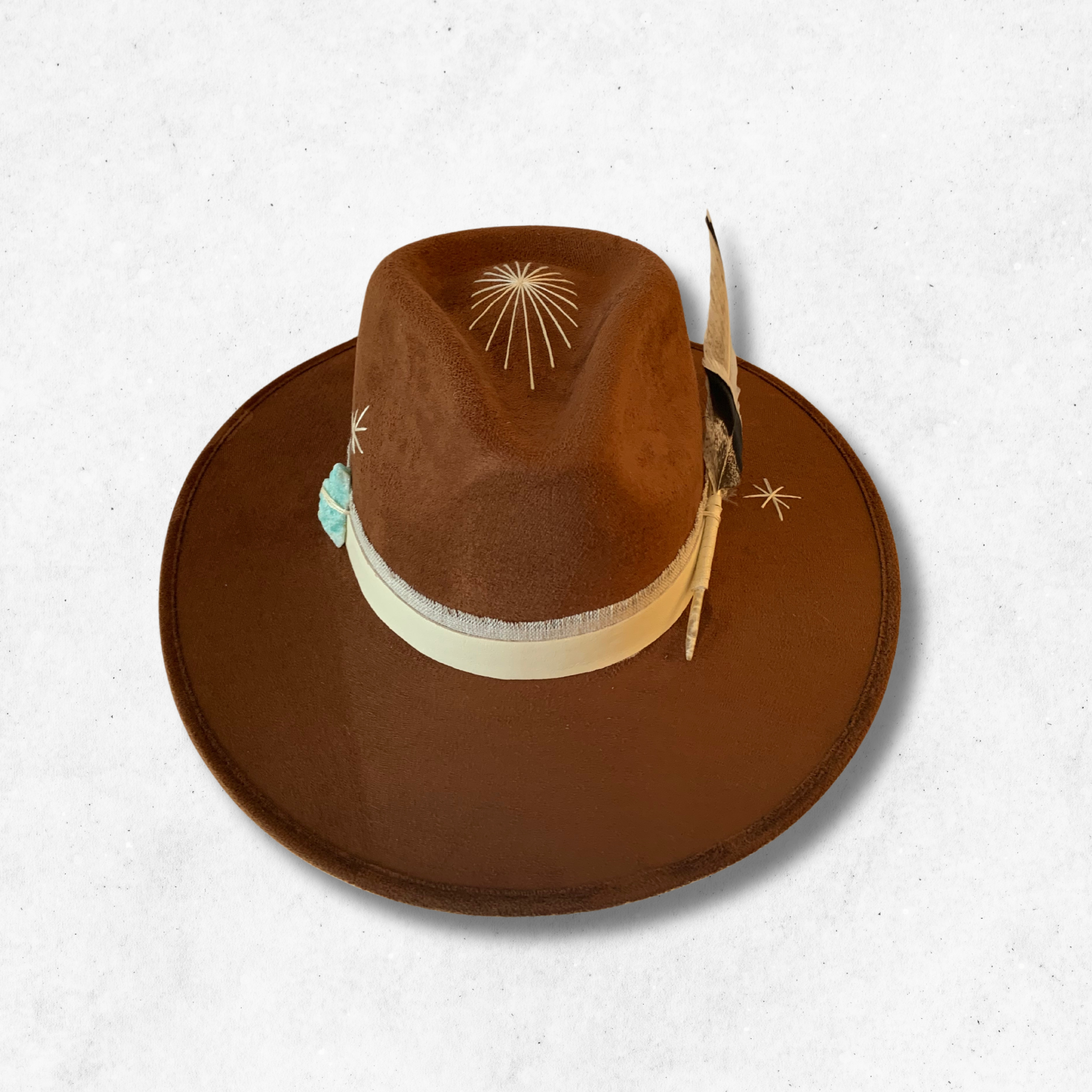 Tobacco/Star Gazer Fedora Hat/Fedora Hat/ Front Side