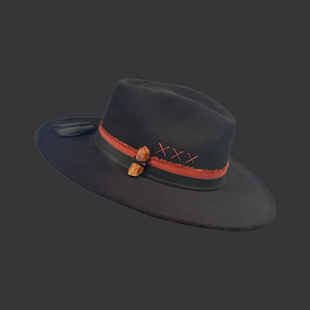 Crimson Shadow Fedora – Wide Brim Statement Hat