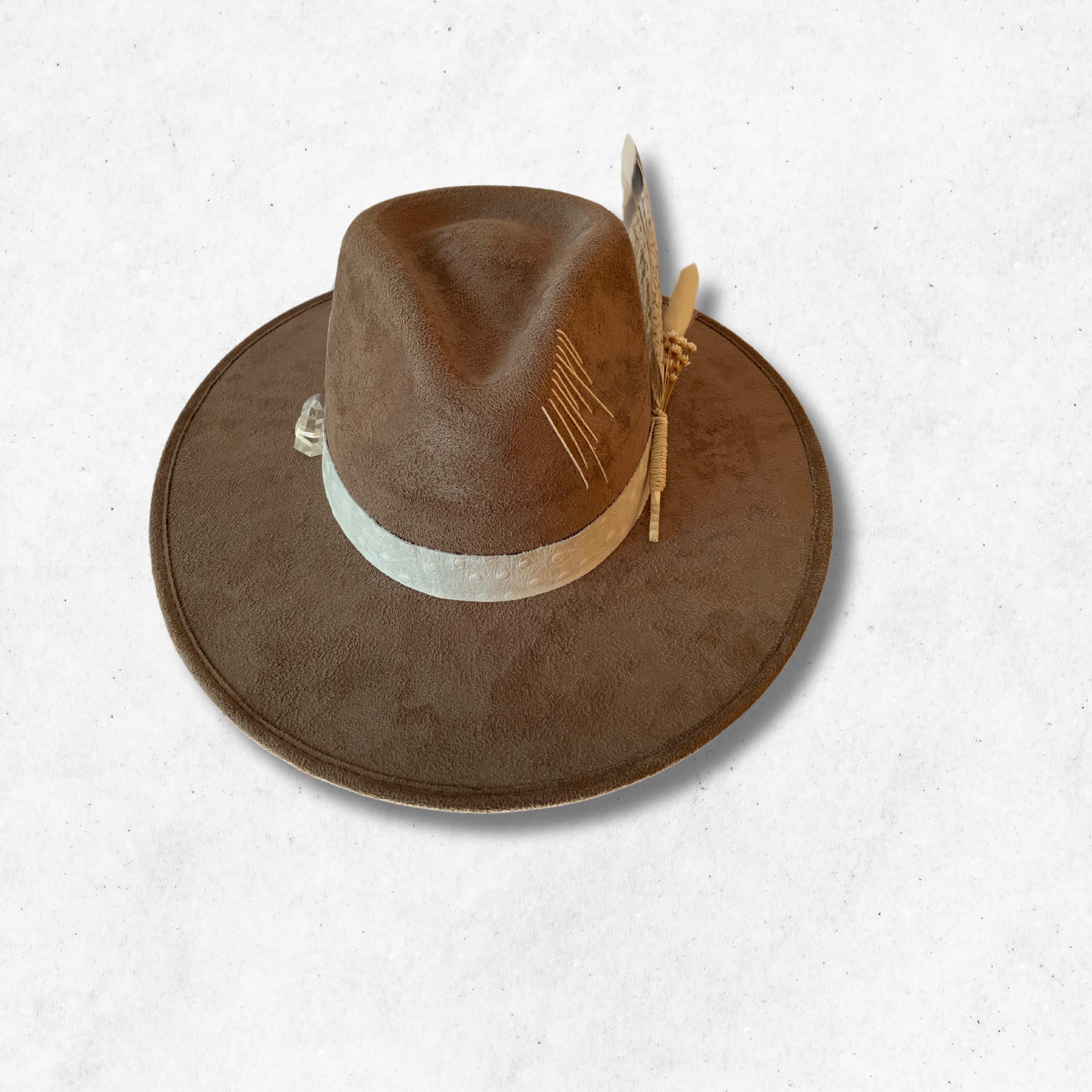 Taupe/Tranquility Fedora Hat/Fedora Hat/Front Side