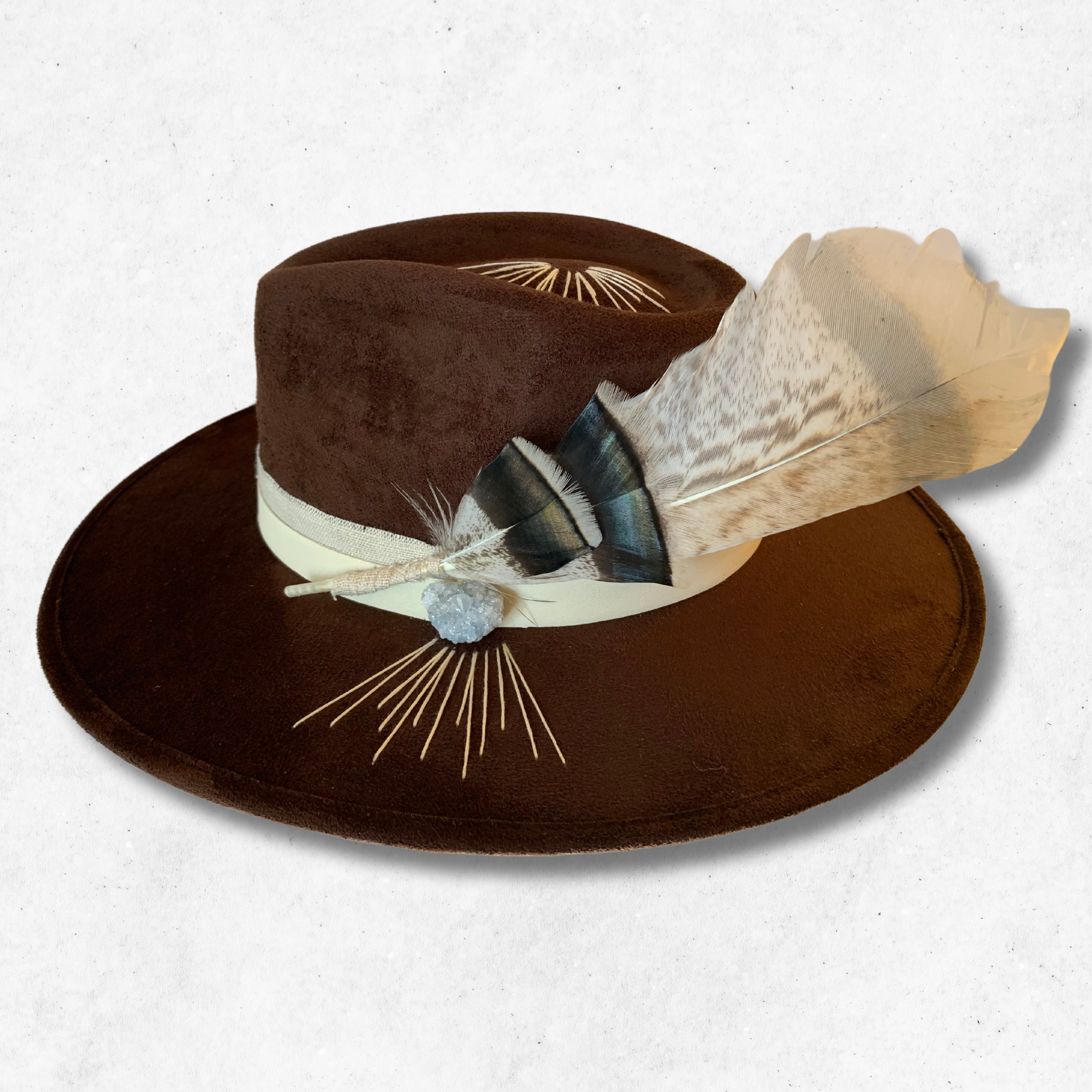 Dark Brown/Daring Greatly Fedora Hat/Fedora Hat/Right Side