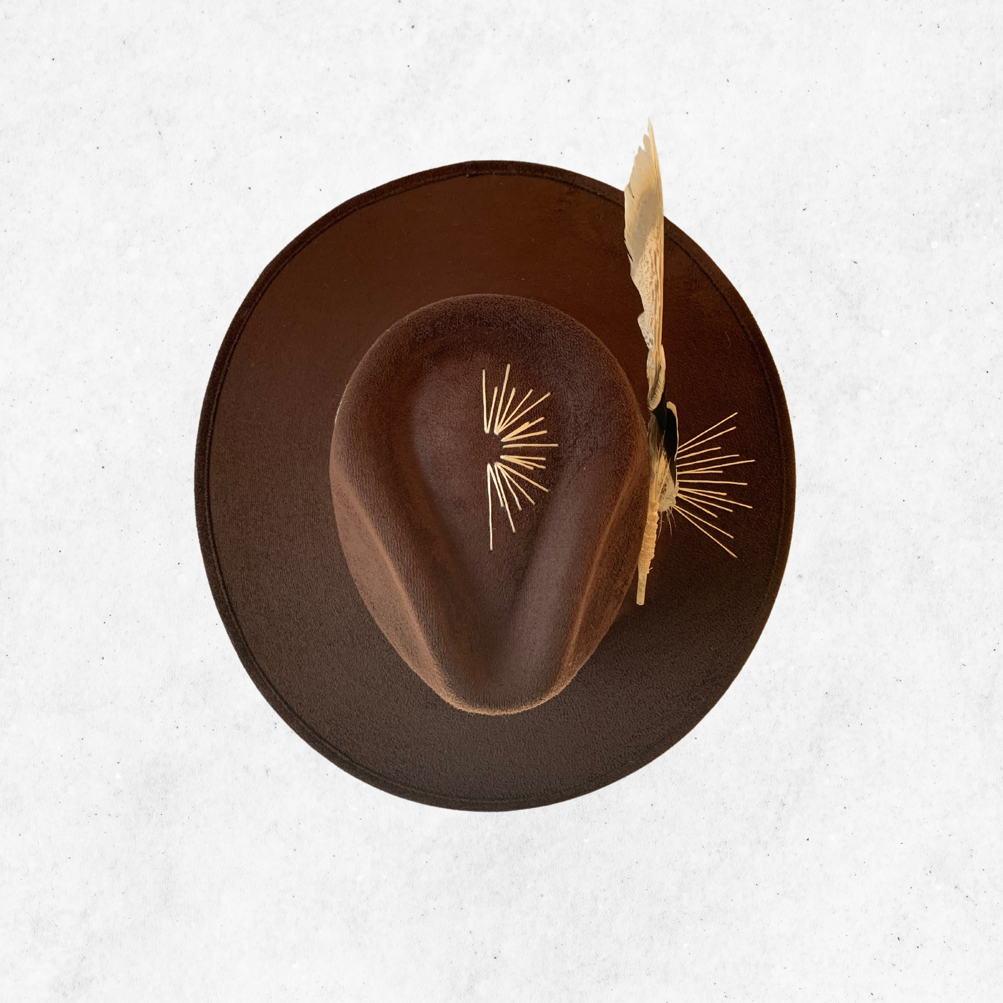 Dark Brown/Daring Greatly Fedora Hat/Fedora Hat/Top Side