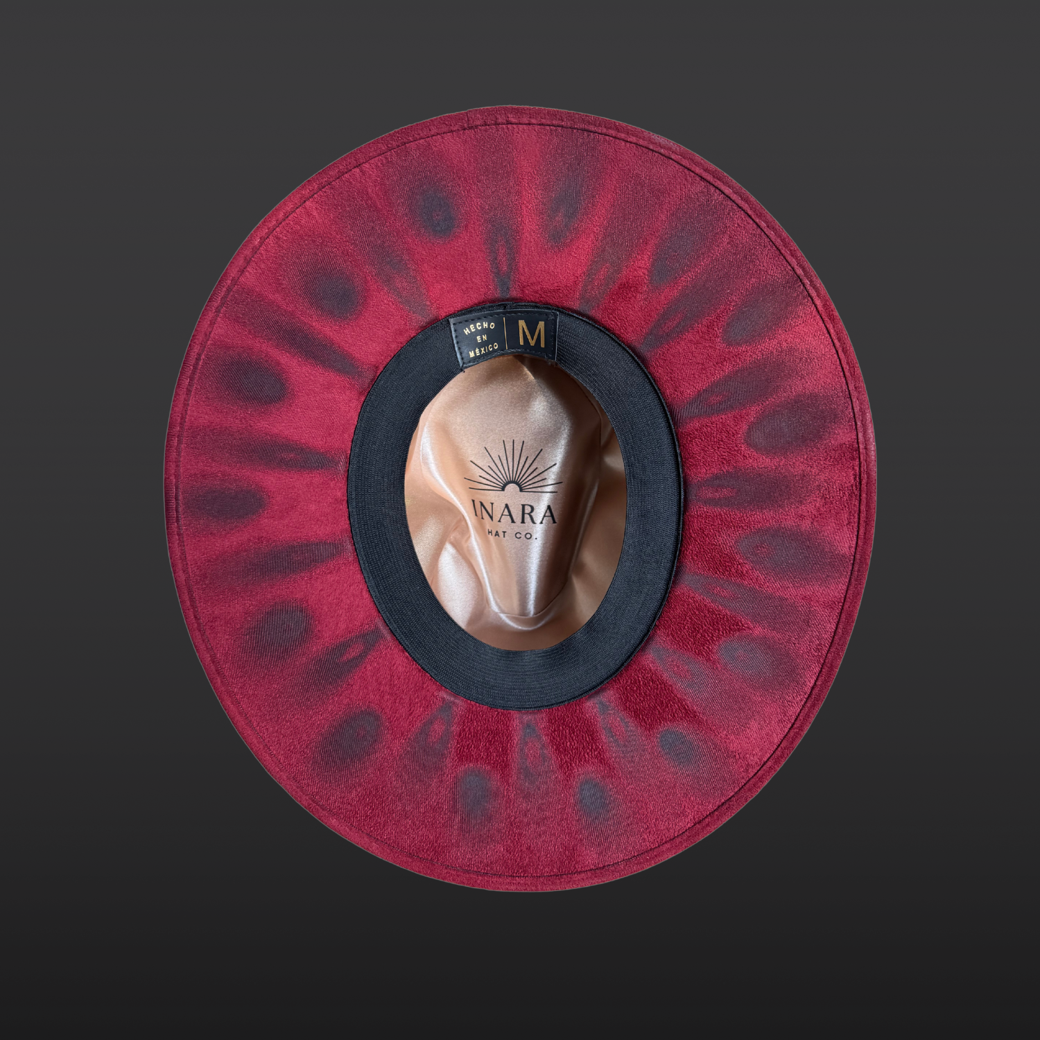 Hand torched esign along the inside brim of the Funk It Up fedora, created to frame the face.