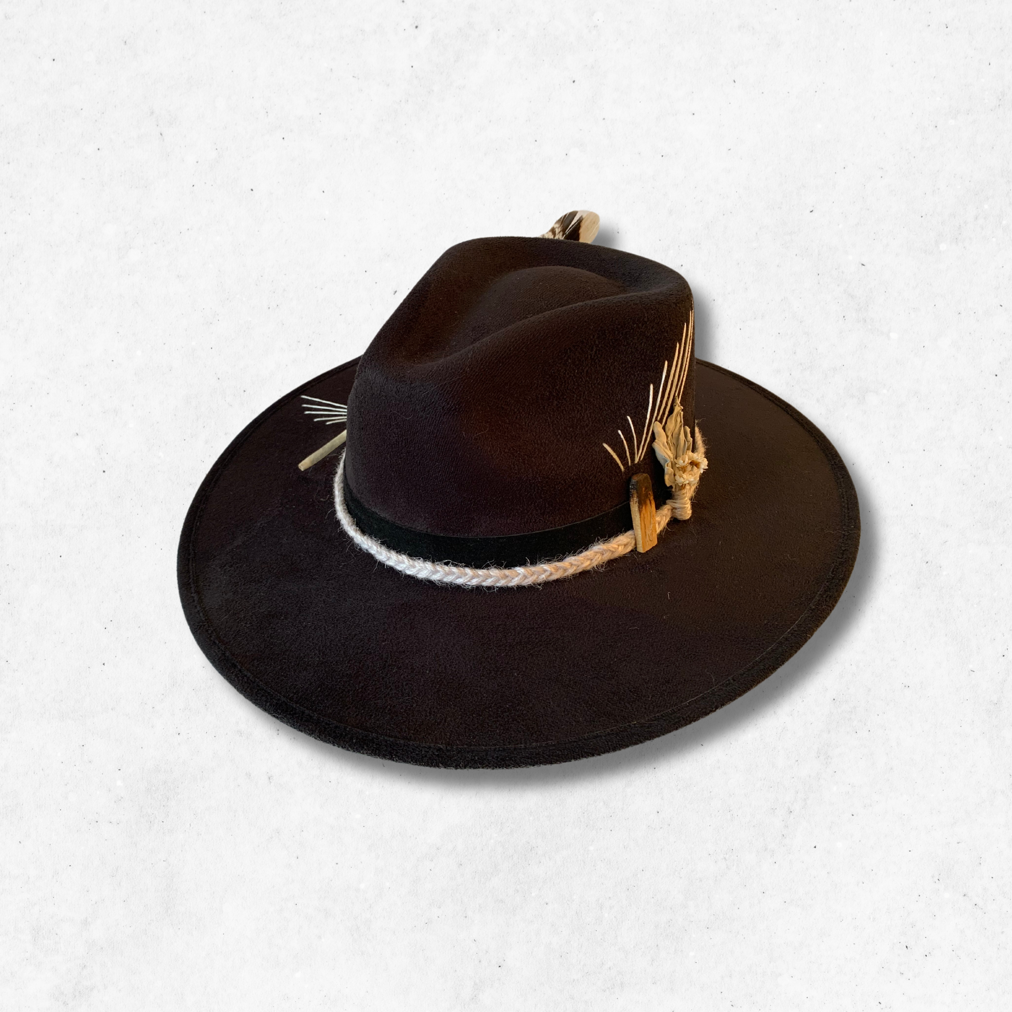Black/Rise Up fedora/Fedora Hat/Top Side
