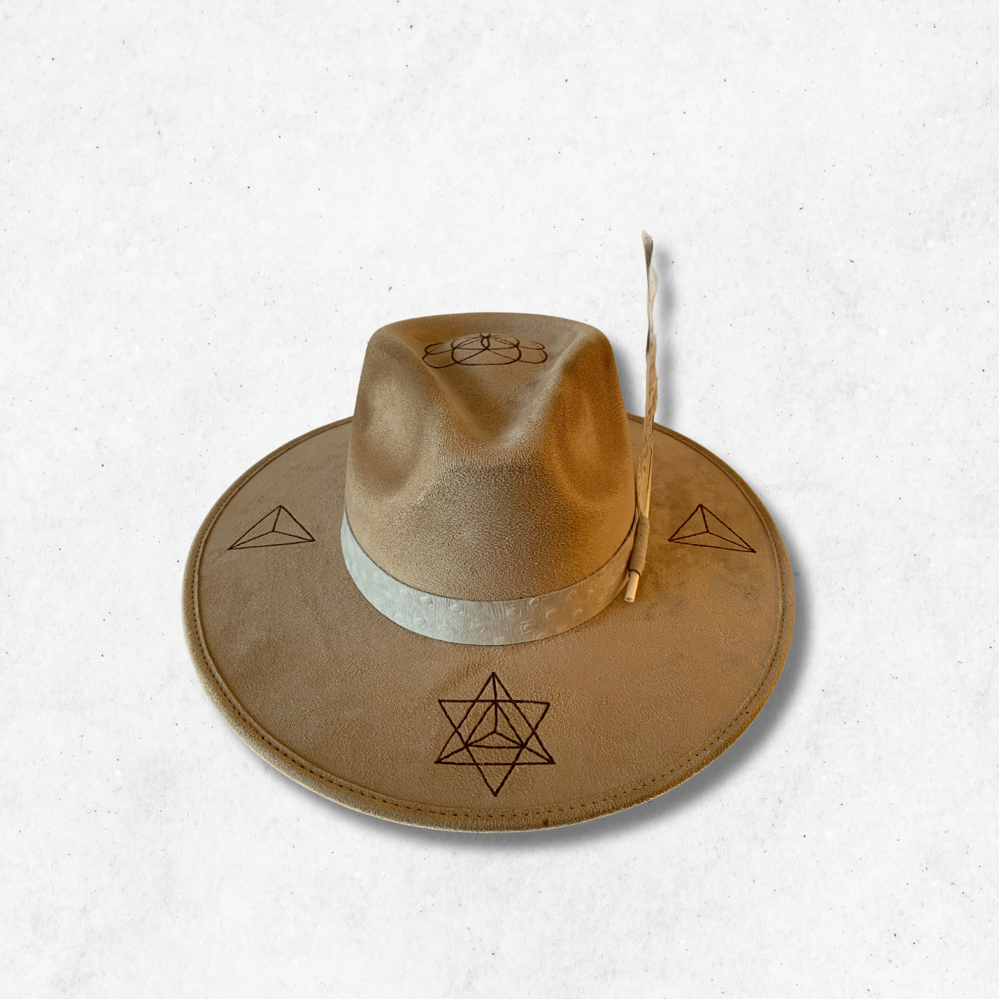 Cream/Merkabah Fedora Hat/Fedora Hat/ Front Side