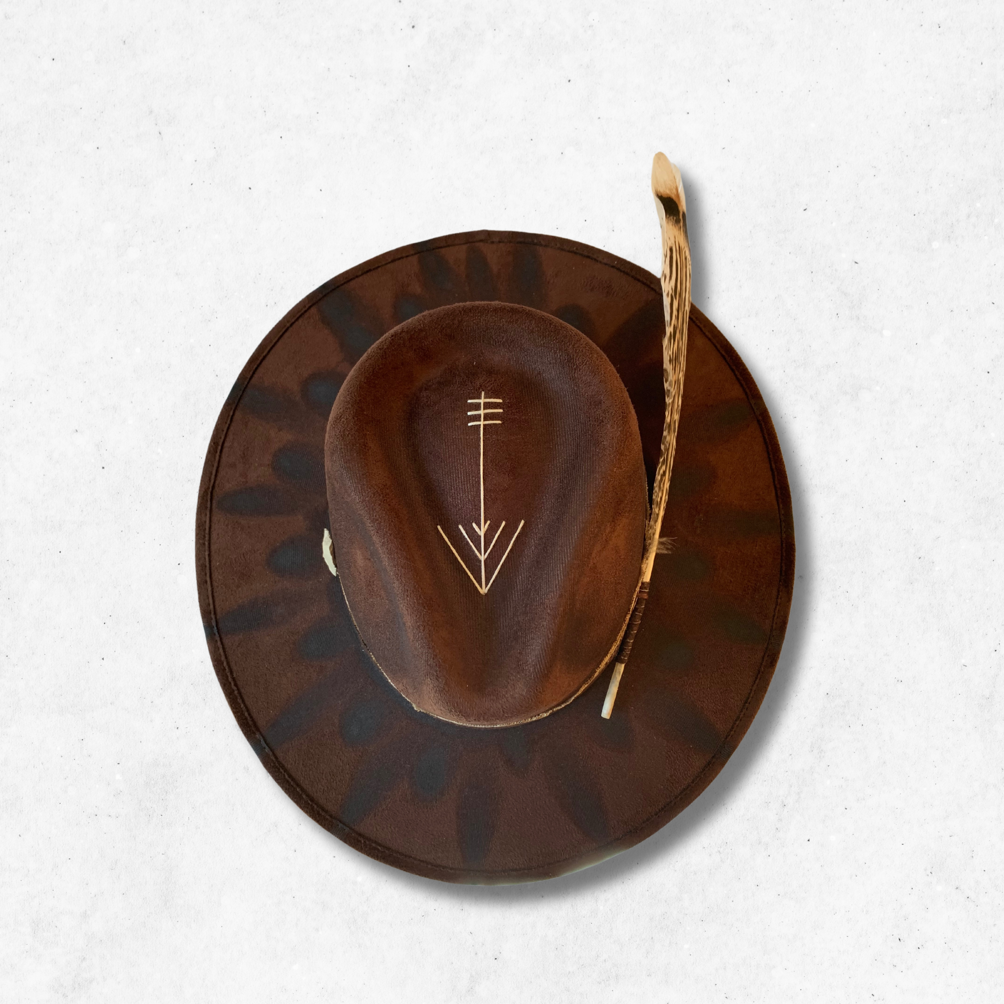 Dark Brown/Protection Fedora Hat/Fedora Hat/ Top Side