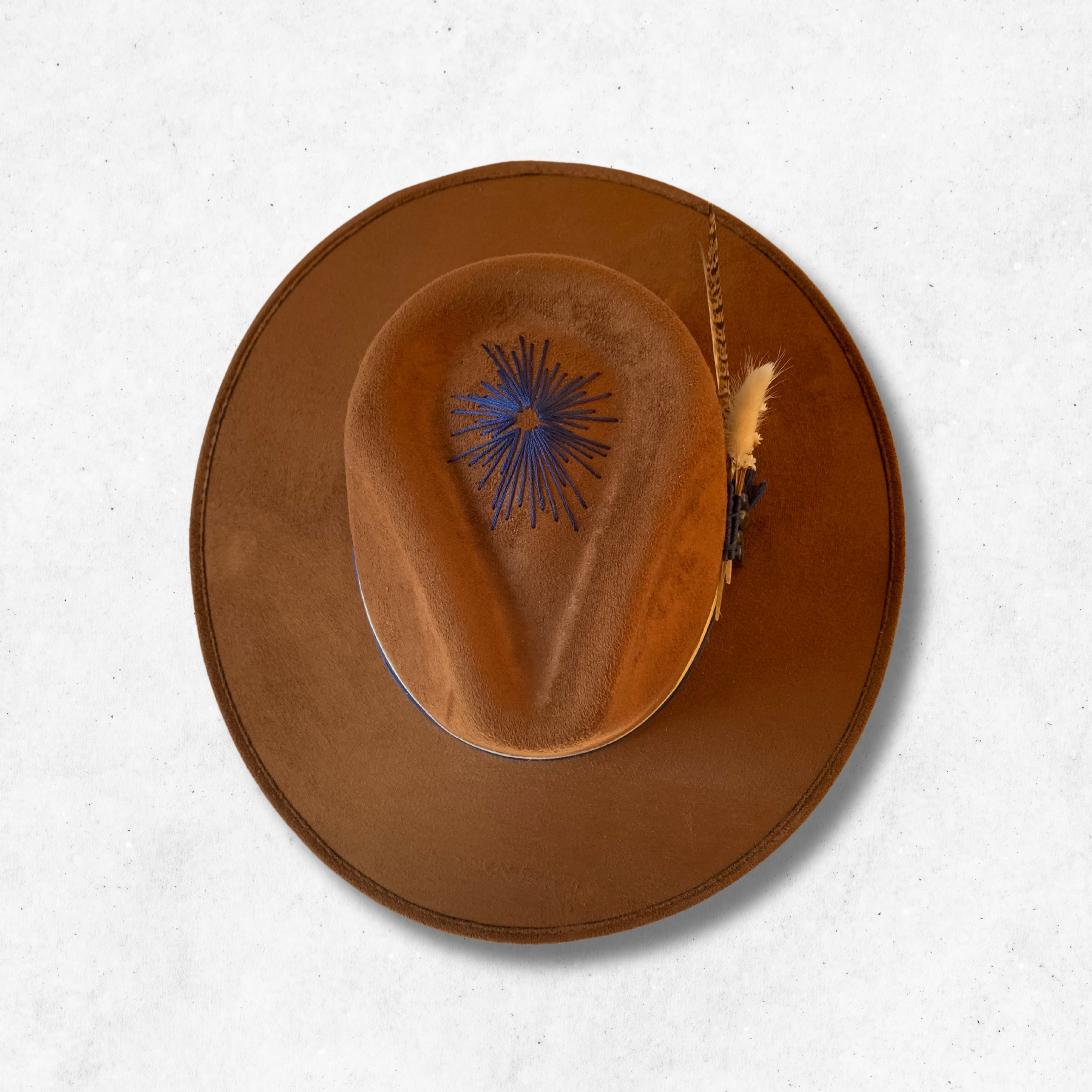 Tobacco/Stillness Fedora Hat/Fedora Hat/Top Side