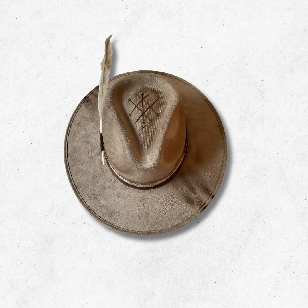 Khaki/Awakening Fedora Hat/ Fedora Hat/Top Side